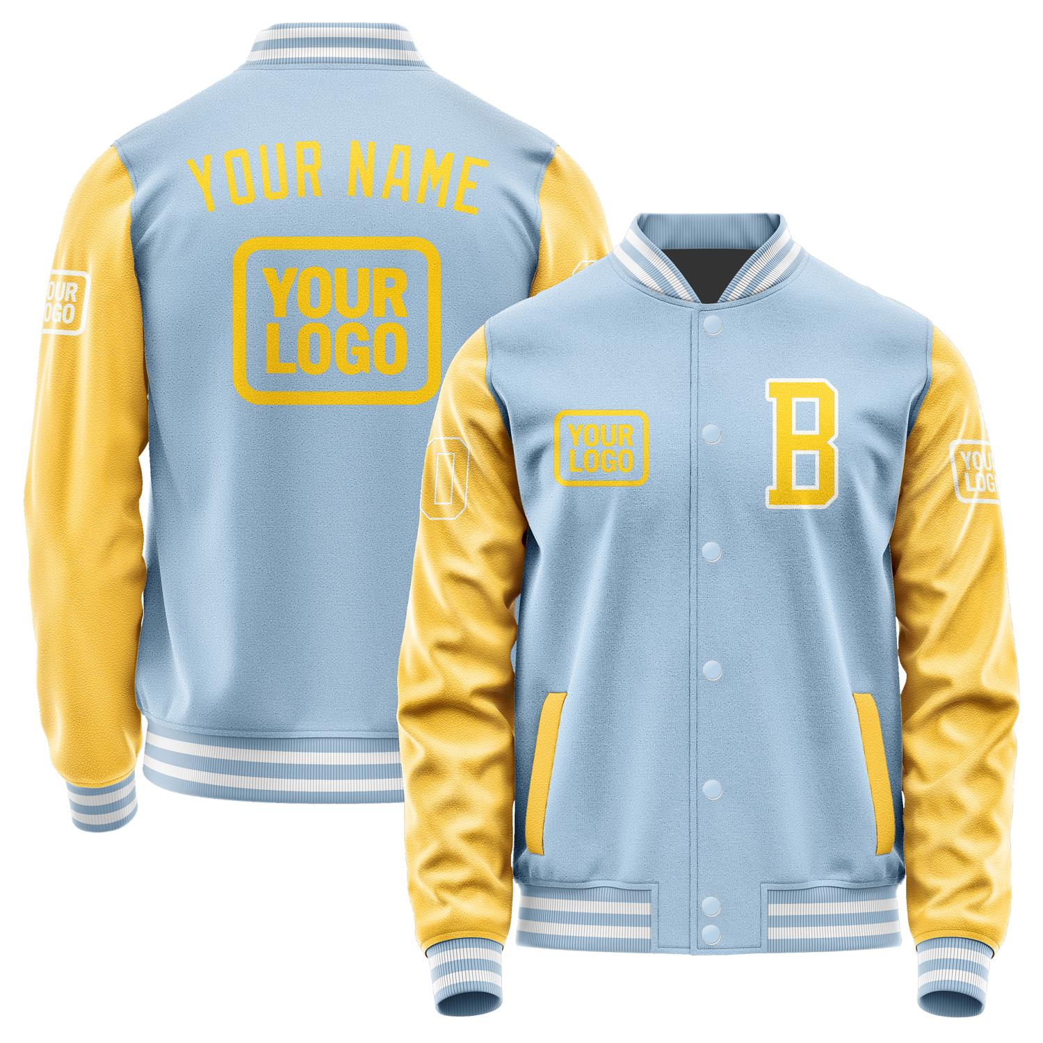 Custom Light Blue Gold Jacket JA080830081818303018