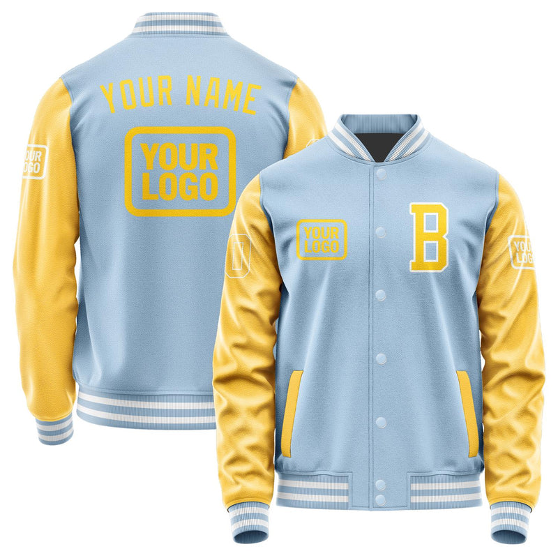 Custom Light Blue Gold Jacket JA080830081818303018