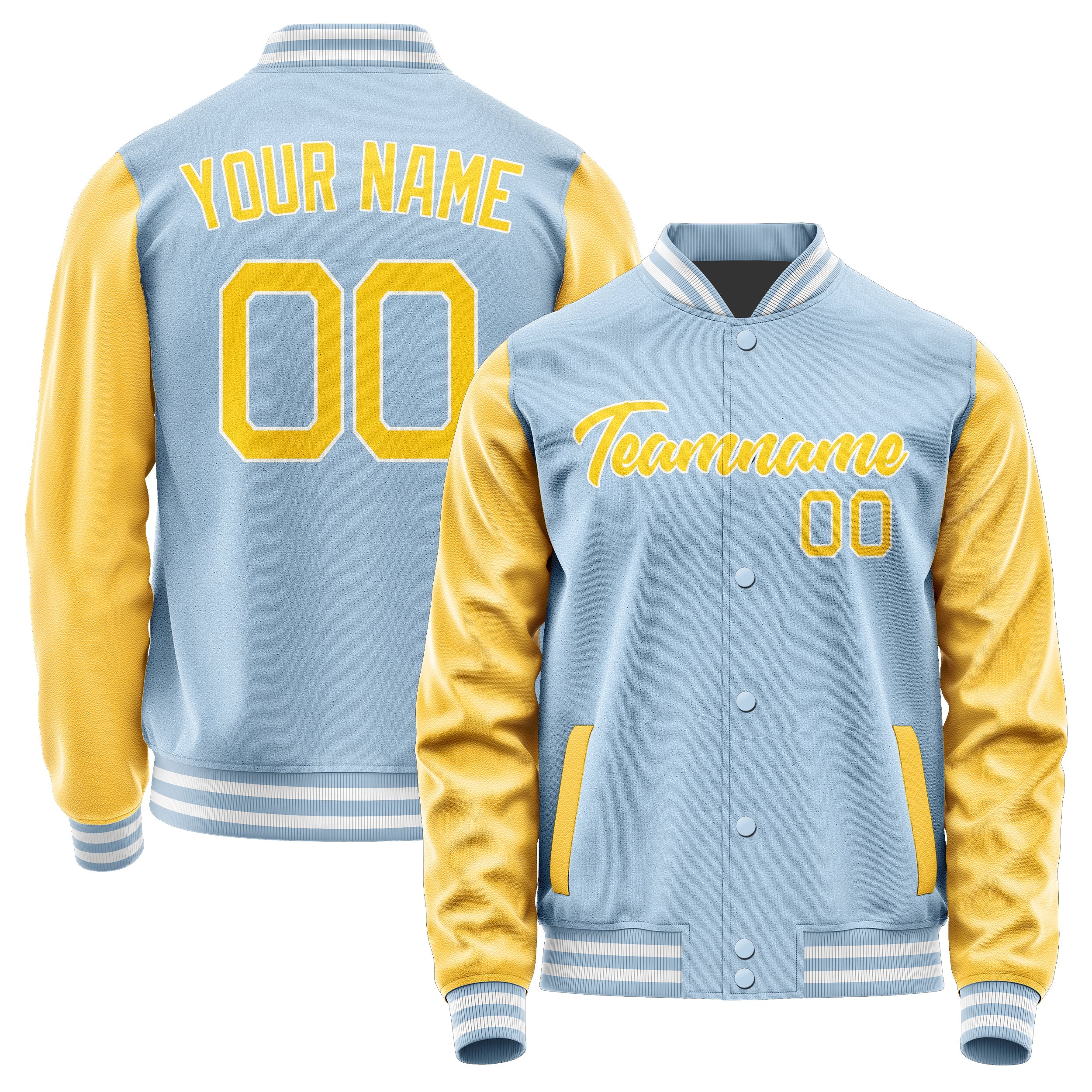Custom Light Blue Gold Jacket JA0808300818B21830