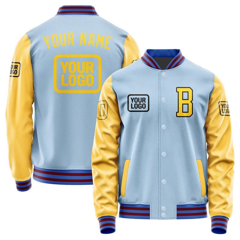 Custom Light Blue Gold Jacket JA080830091517303017