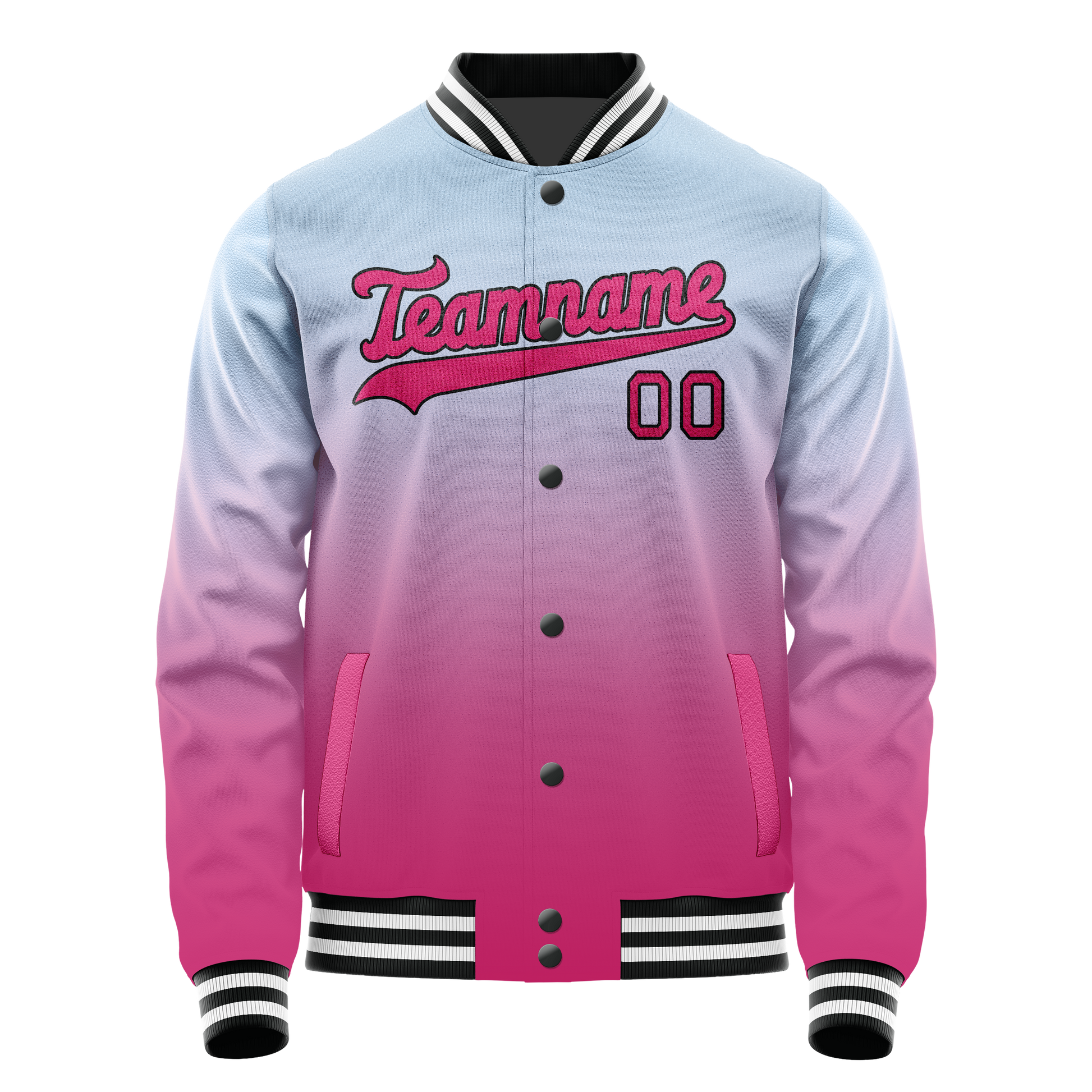 Custom Light-Blue Pink Gradient Varsity Letterman Jacket JA02240617JC241