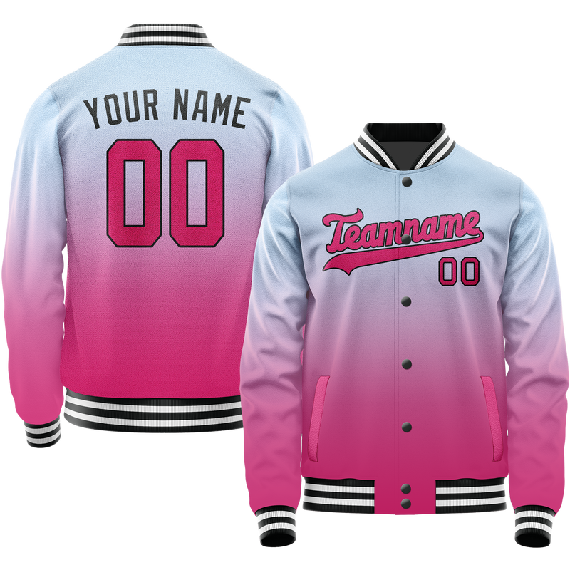 Custom Light-Blue Pink Gradient Varsity Letterman Jacket JA02240617JC241