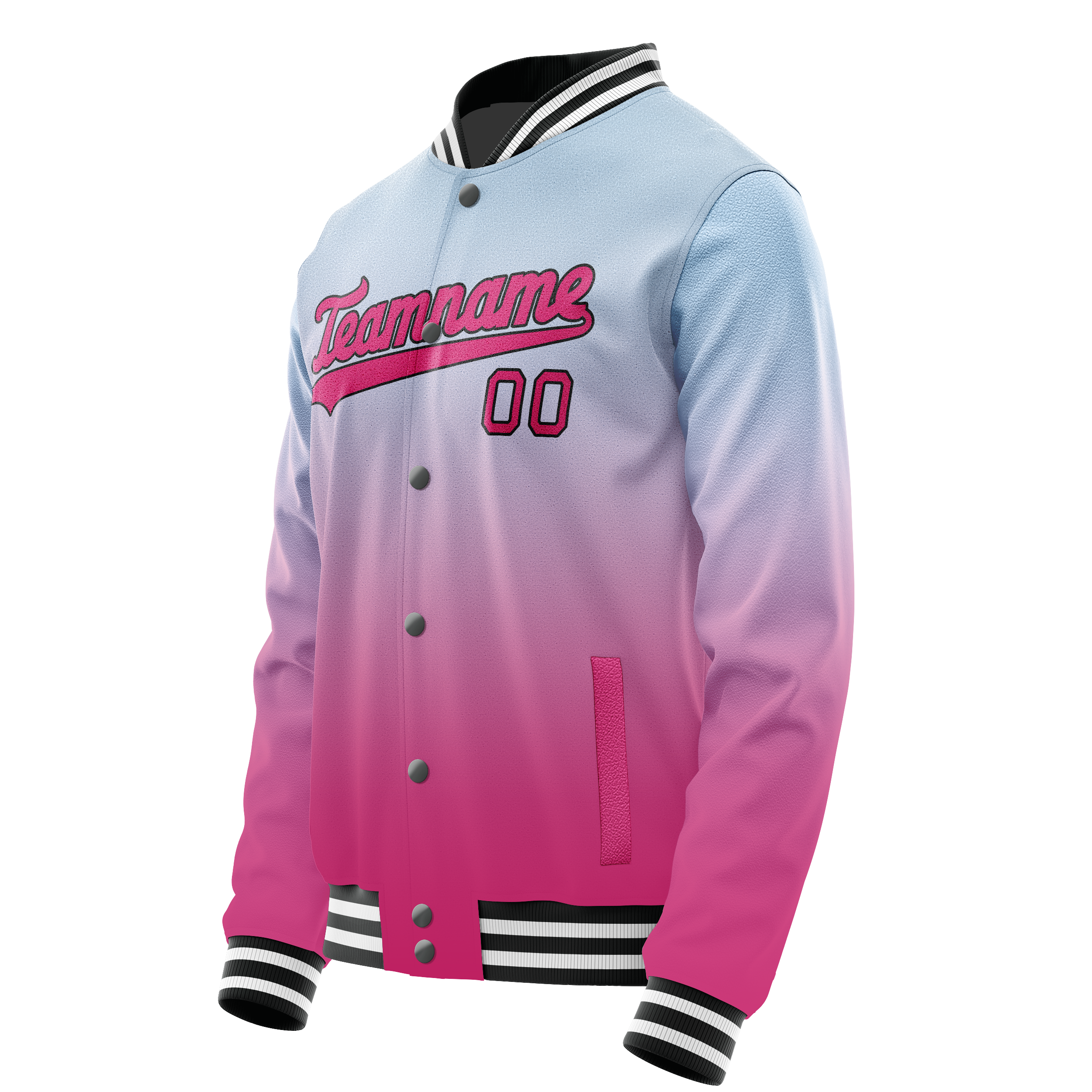 Custom Light-Blue Pink Gradient Varsity Letterman Jacket JA02240617JC241