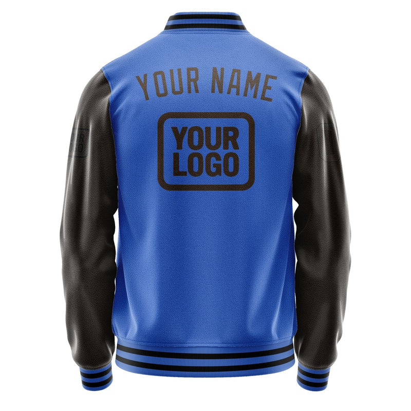Custom Sky Blue Brown Jacket JA090901091717010117