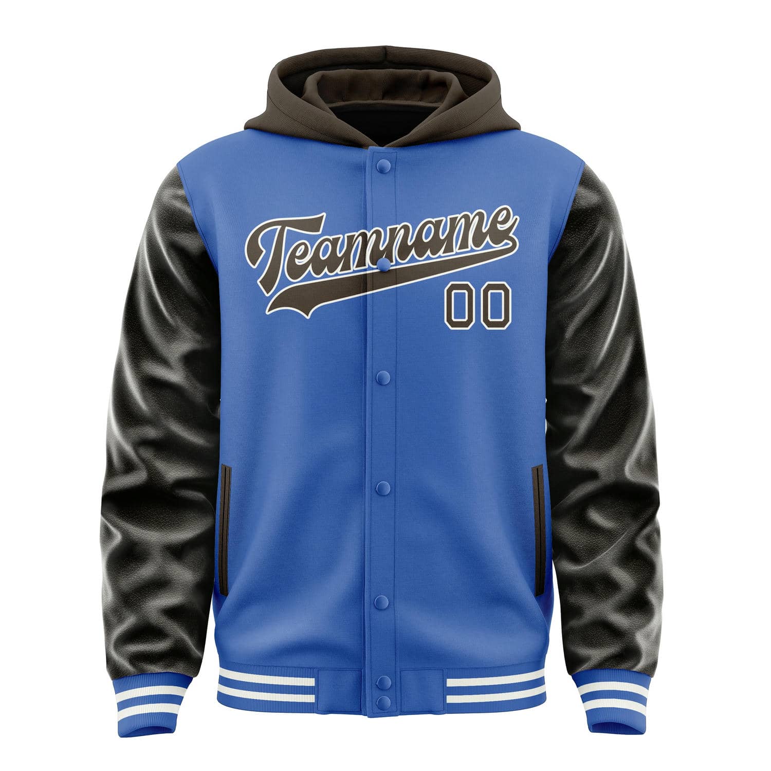 Custom Sky Blue Brown Jacket