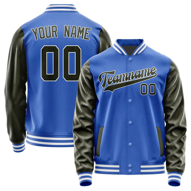 Custom Sky Blue Olive Jacket JA0909020918B31802