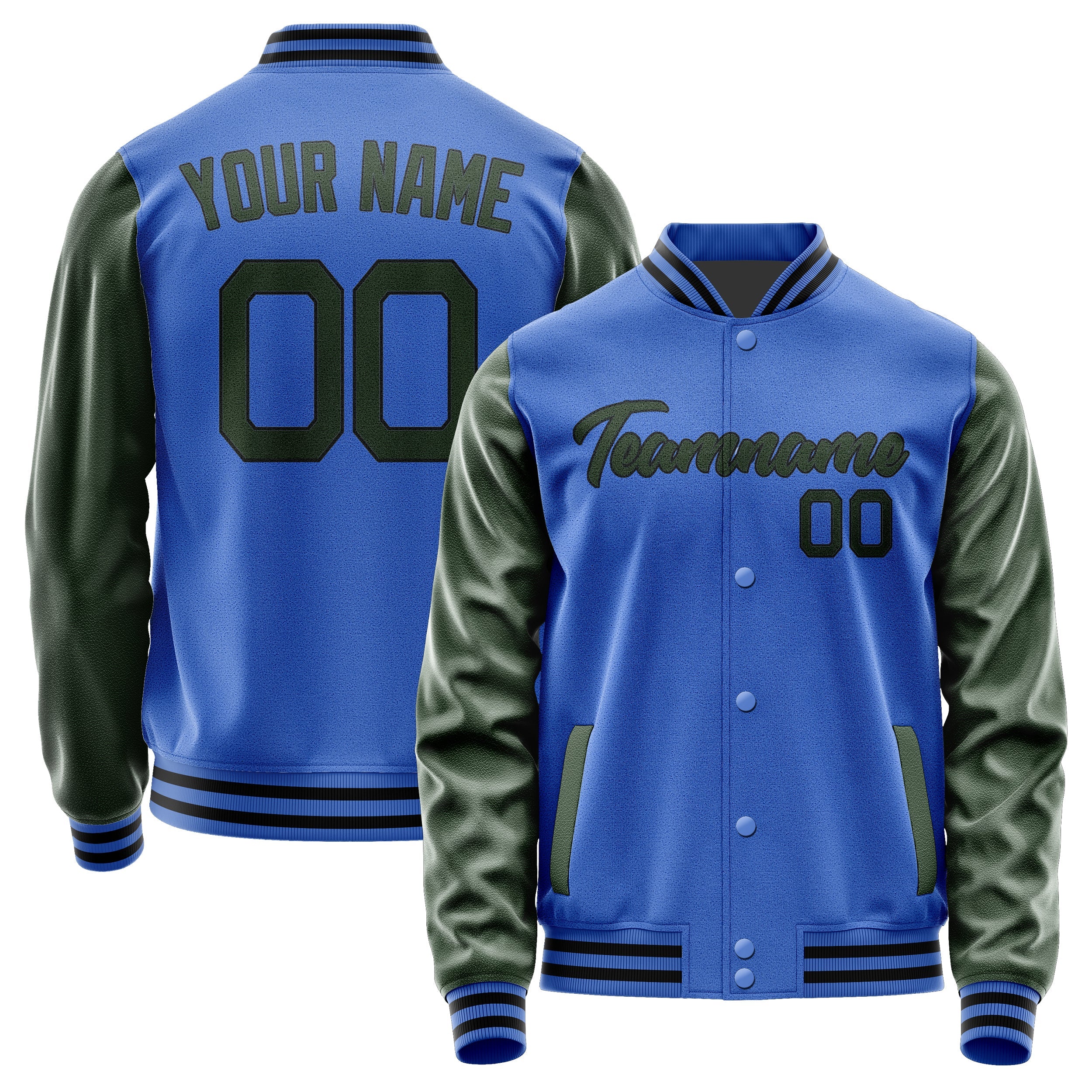 Custom Sky Blue Dark Green Jacket JA0909060917B21706
