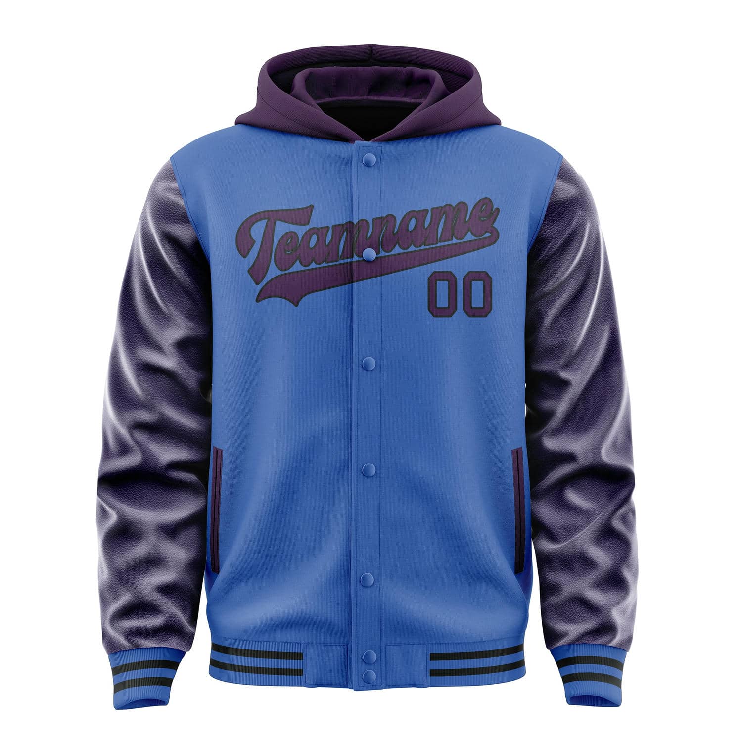 Custom Sky Blue Purple Jacket