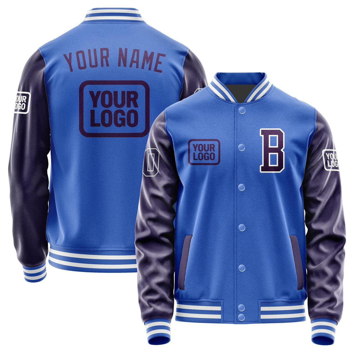 Custom Sky Blue Purple Jacket JA090907091818070718