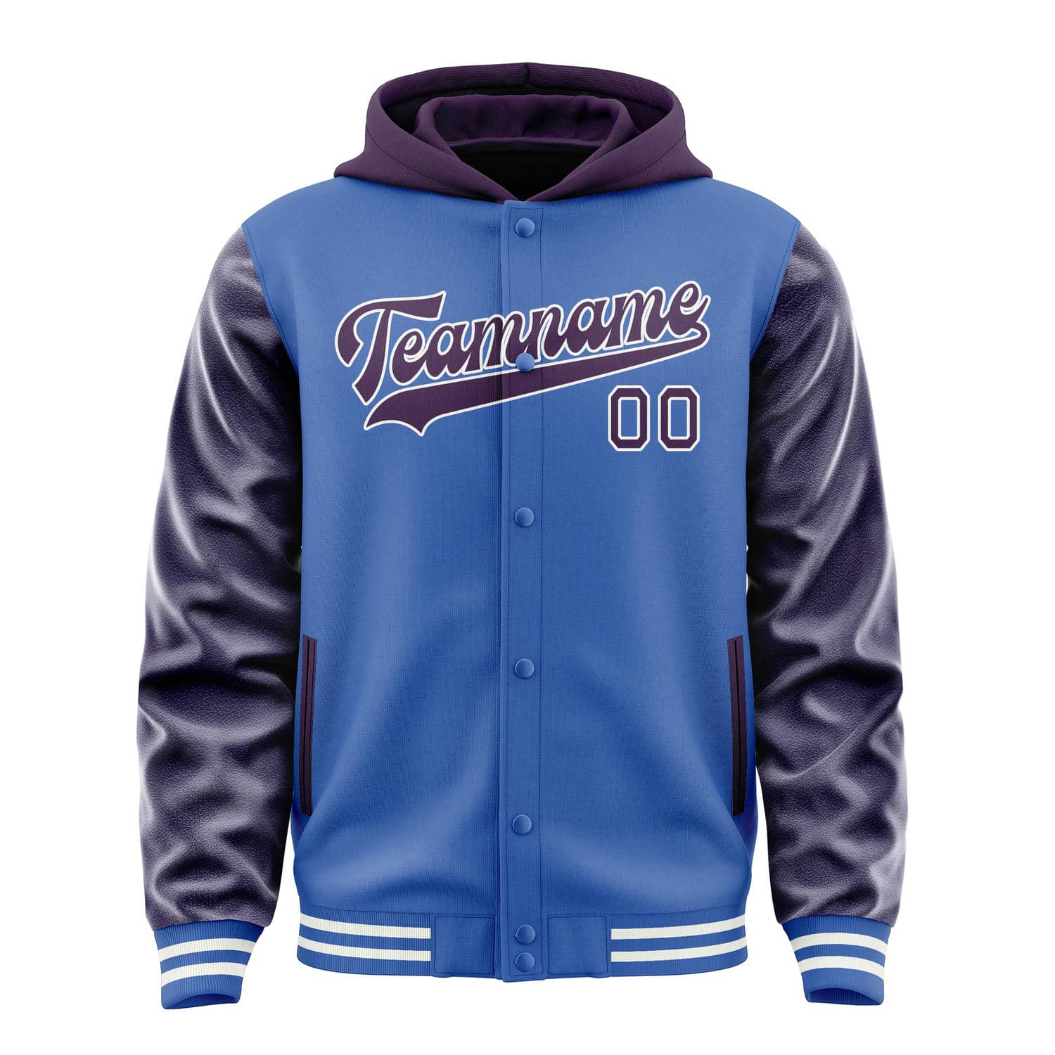 Custom Sky Blue Purple Jacket