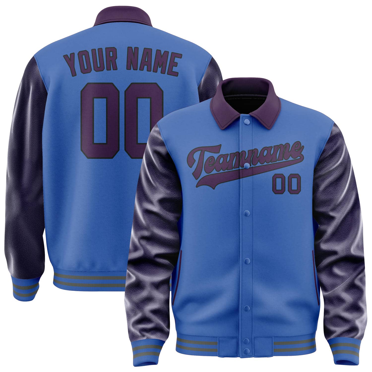 Custom Sky Blue Purple Jacket
