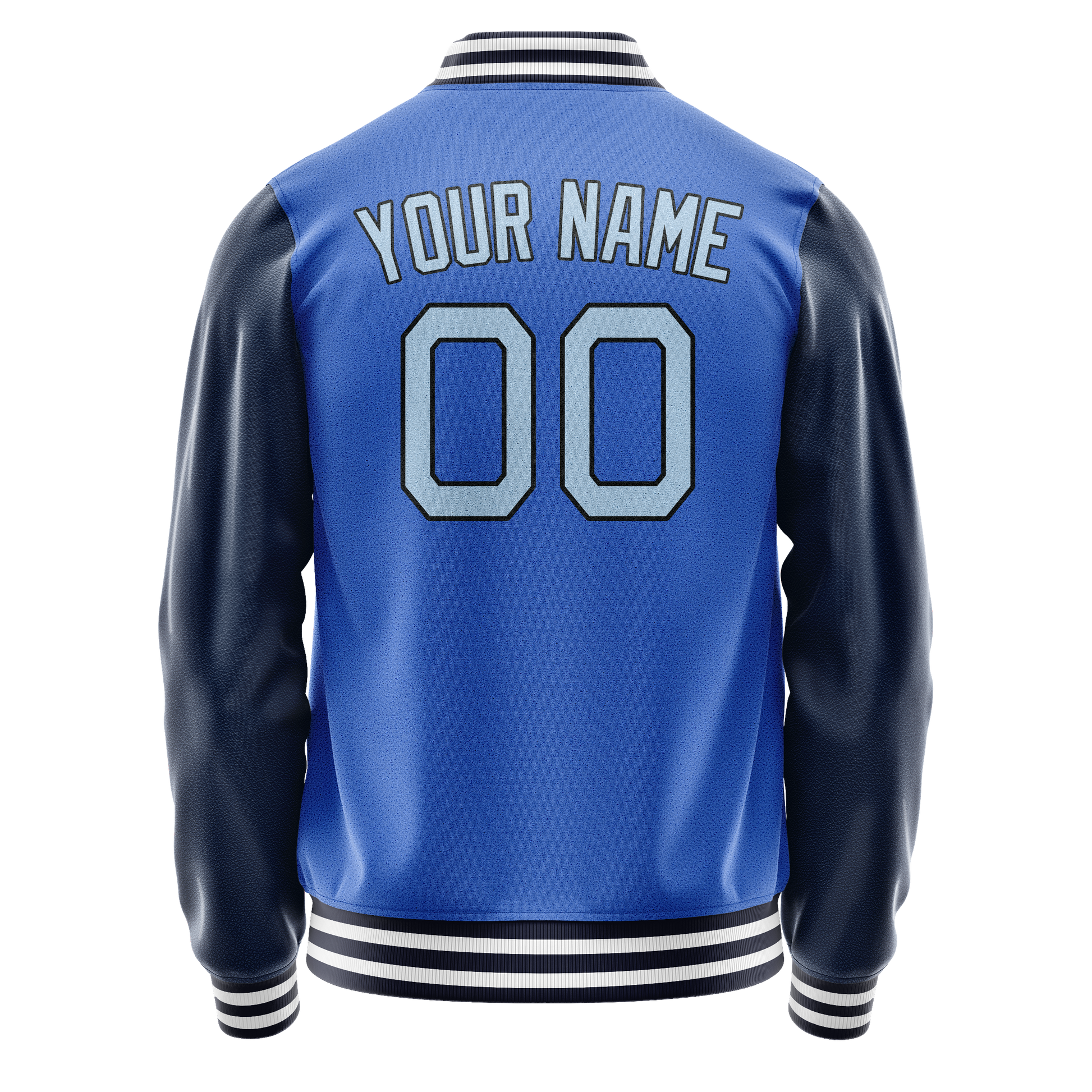 Custom Electric-Blue Navy Solid Color Varsity Letterman Jacket JA02240617YH128