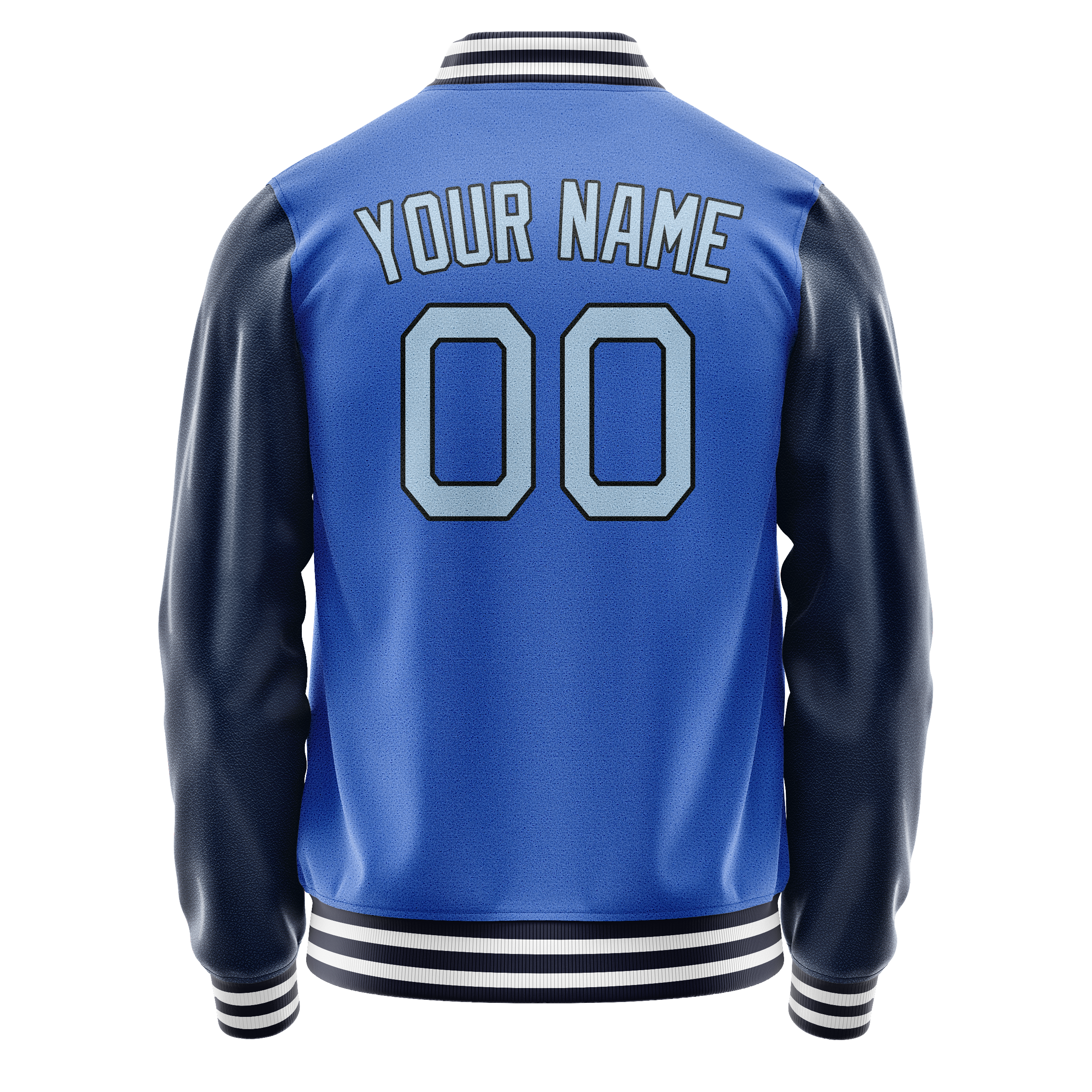 Custom Electric-Blue Navy Solid Color Varsity Letterman Jacket JA02240617YH128
