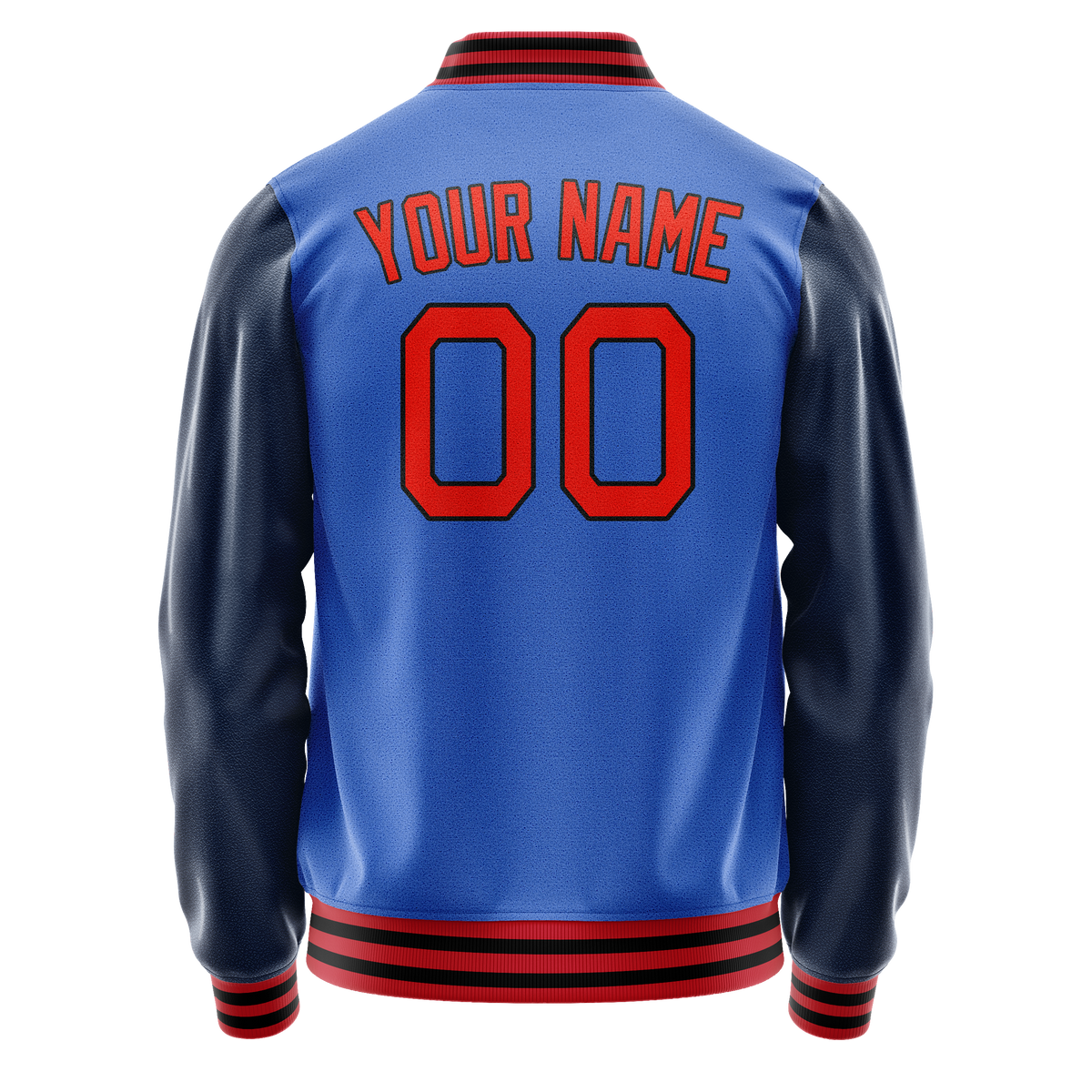 Custom Electric-Blue Navy Solid Color Varsity Letterman Jacket JA02240617YH126