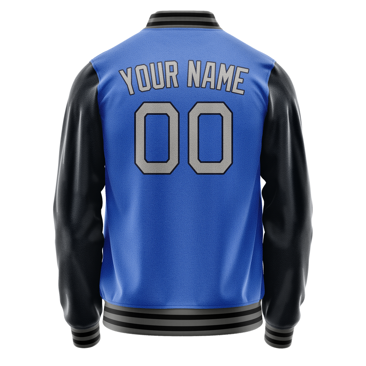 Custom Electric-Blue Navy Solid Color Varsity Letterman Jacket JA02240617YH119