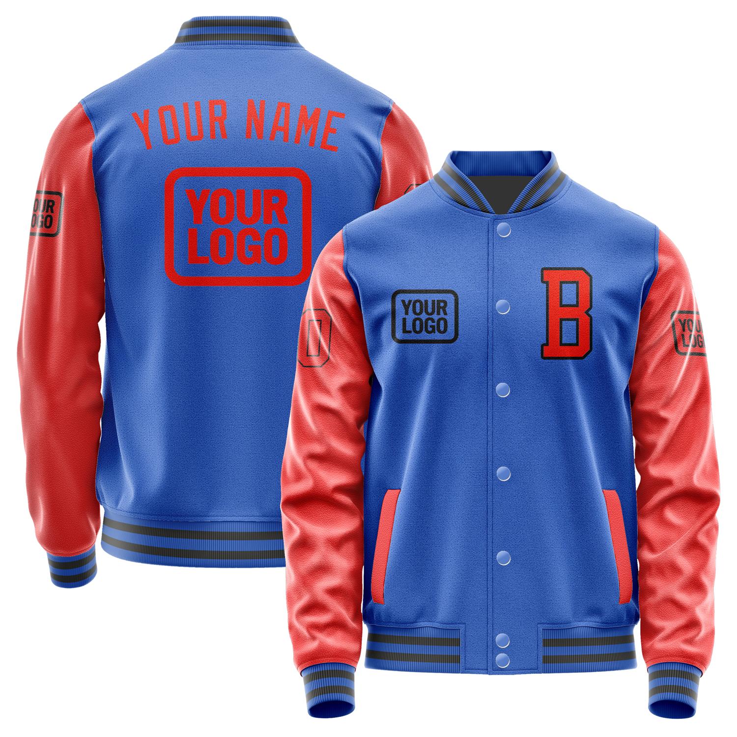 Custom Sky Blue Orange Red Jacket JA090912092017121217