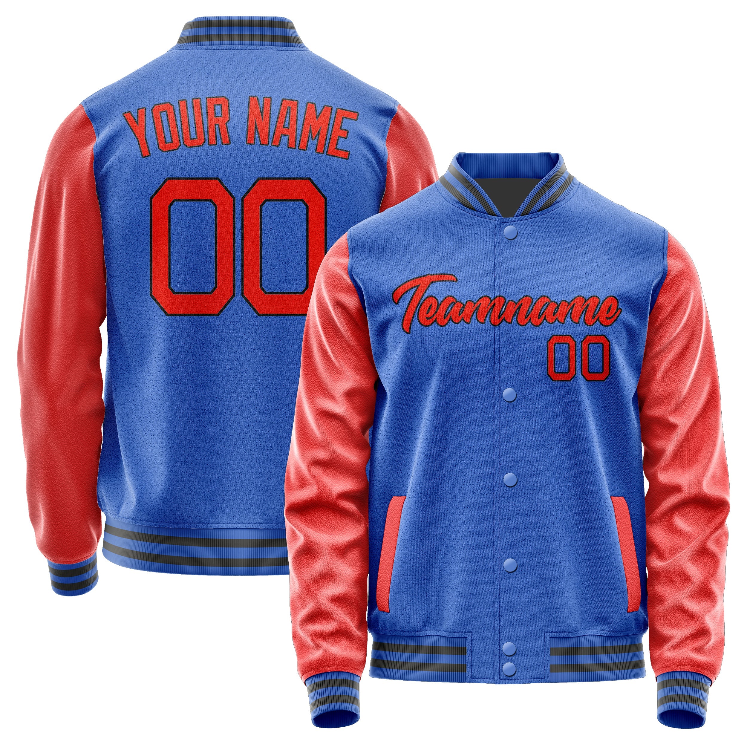 Custom Sky Blue Orange Red Jacket JA0909120920B21712