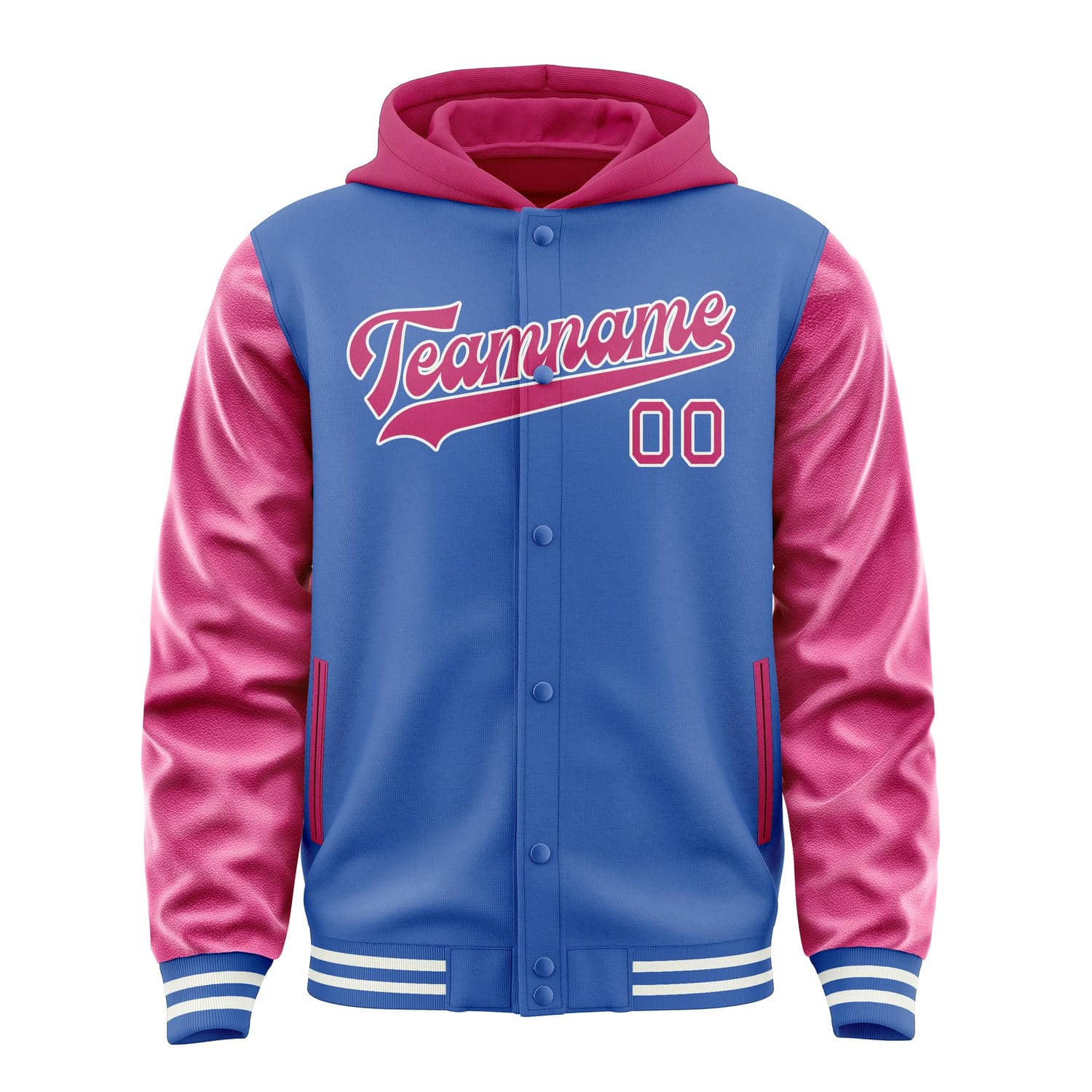 Custom Sky Blue Pink Jacket