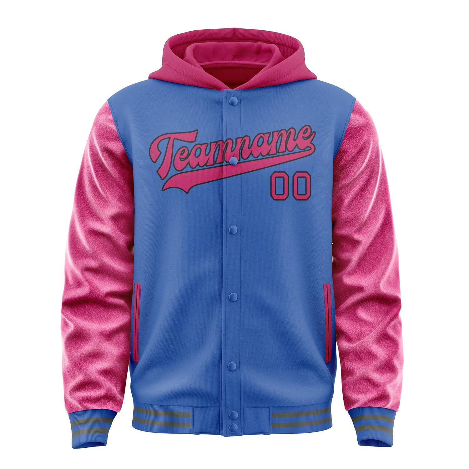 Custom Sky Blue Pink Jacket
