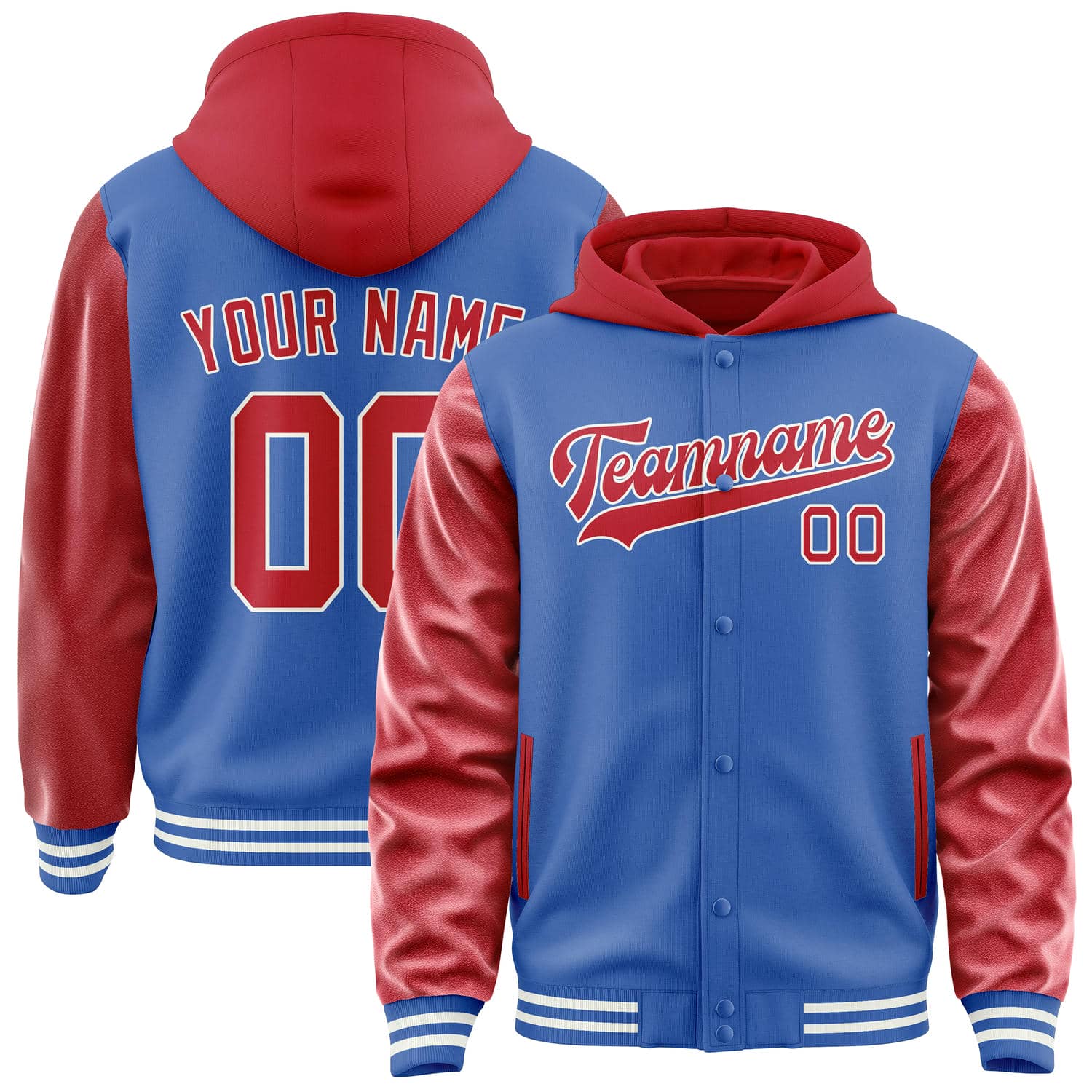 Custom Sky Blue Red Jacket