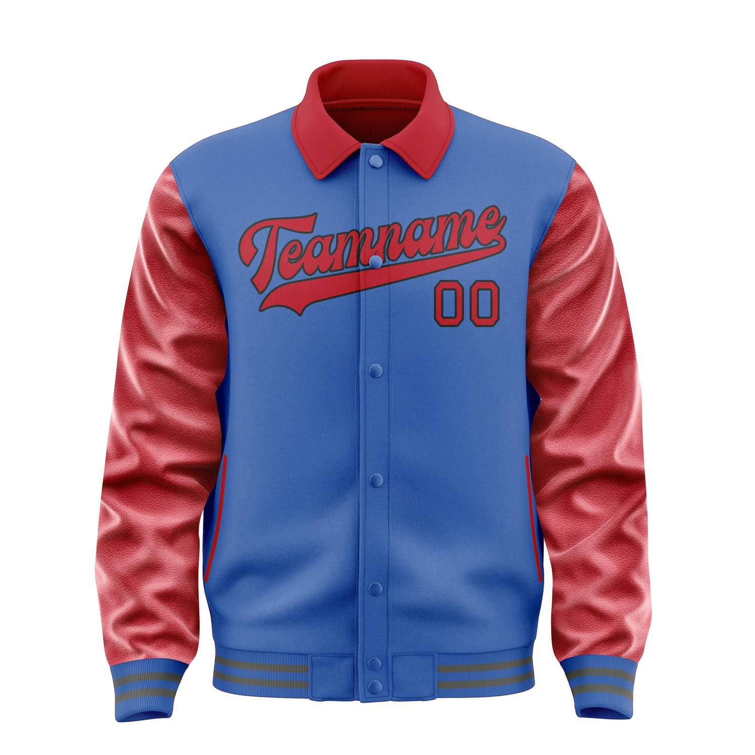 Custom Sky Blue Red Jacket