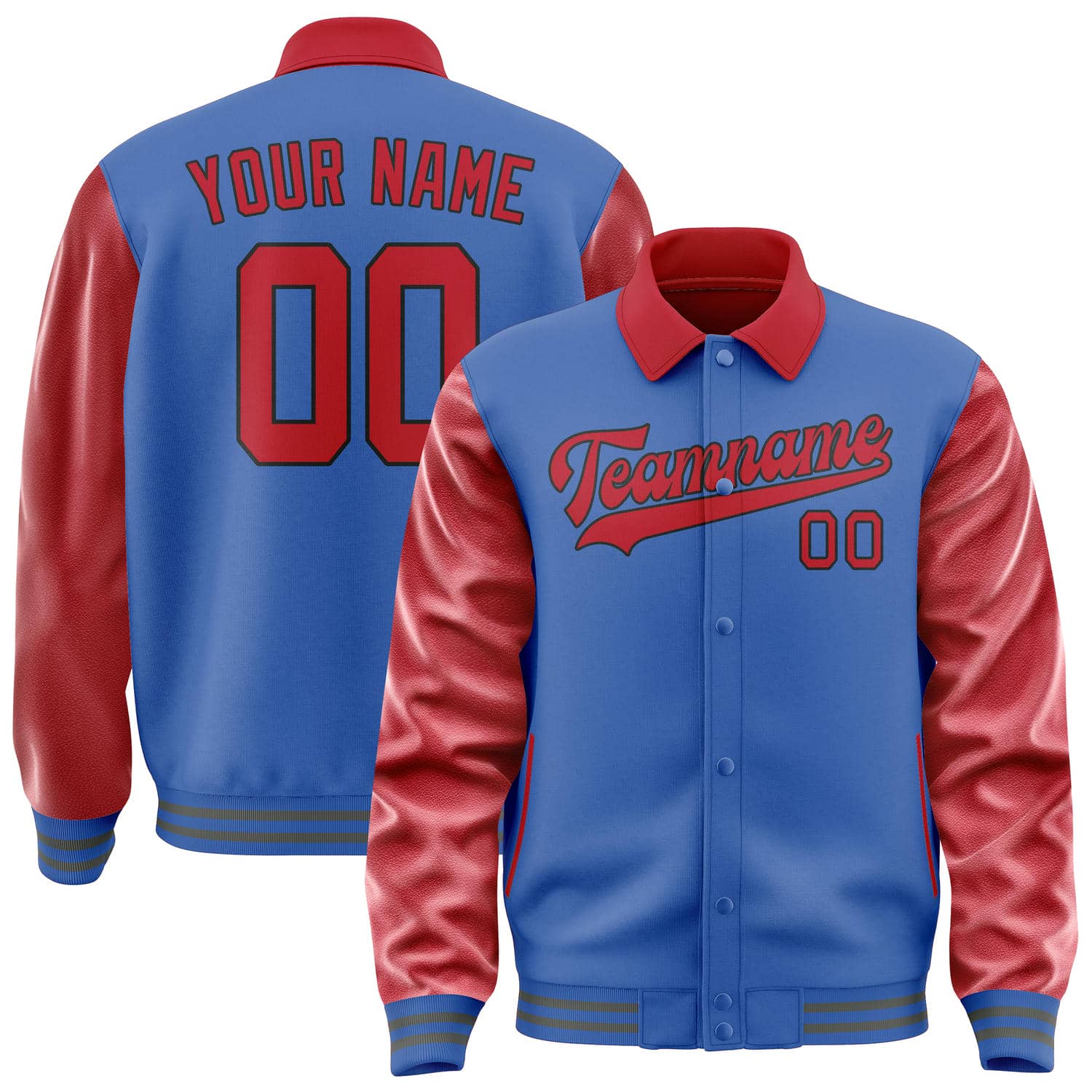 Custom Sky Blue Red Jacket