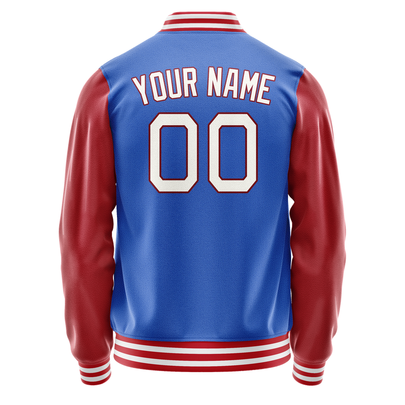 Custom Electric-Blue Crimson Solid Color Varsity Letterman Jacket JA02240617YH137
