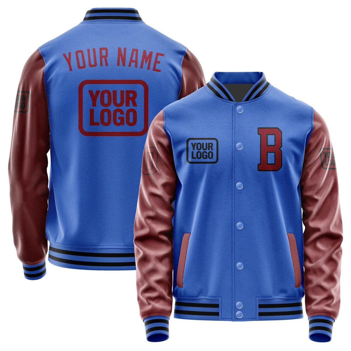 Custom Sky Blue Crimson Red Jacket JA090915091717151517