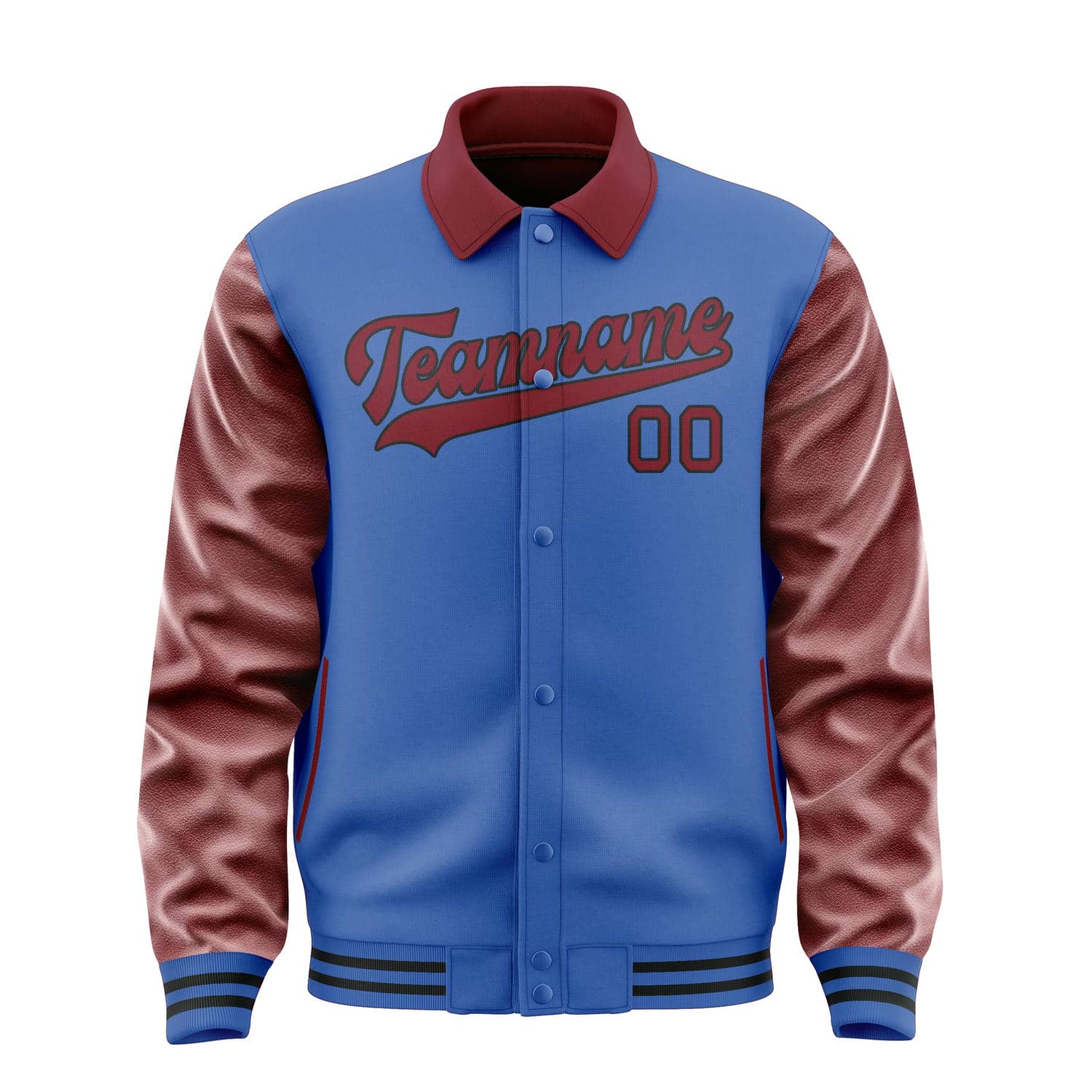 Custom Sky Blue Crimson Red Jacket