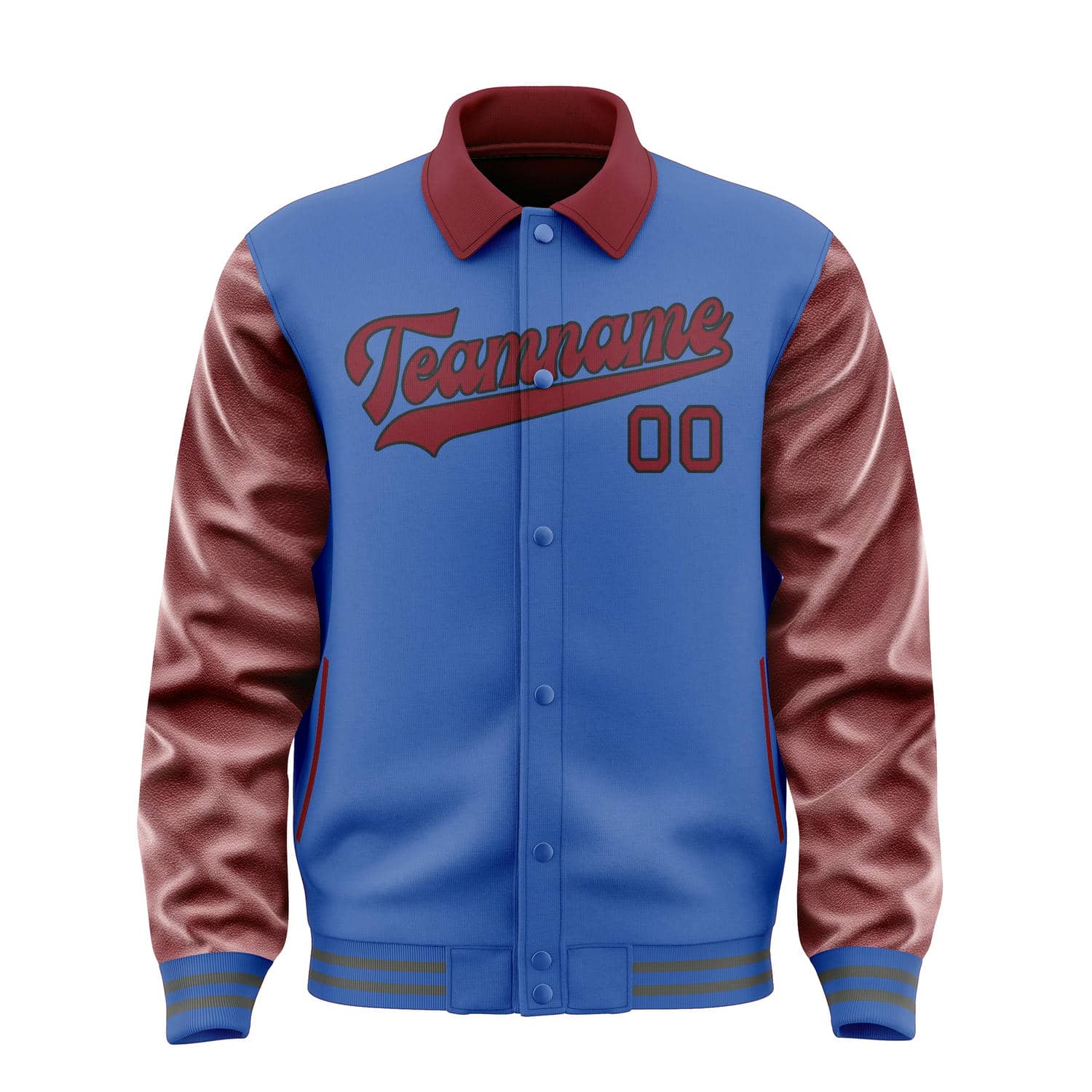 Custom Sky Blue Crimson Red Jacket