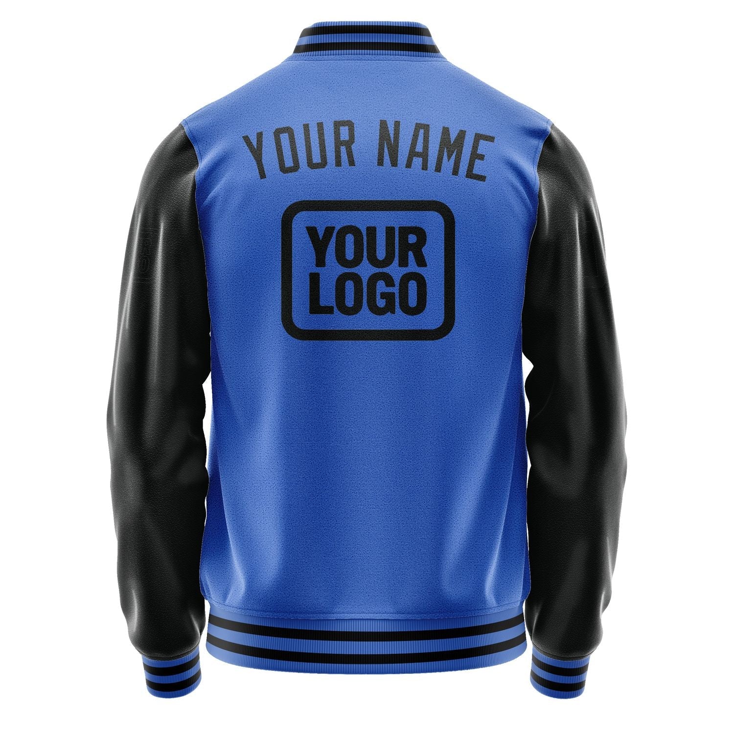 Custom Sky Blue Black Jacket JA090917091717171717