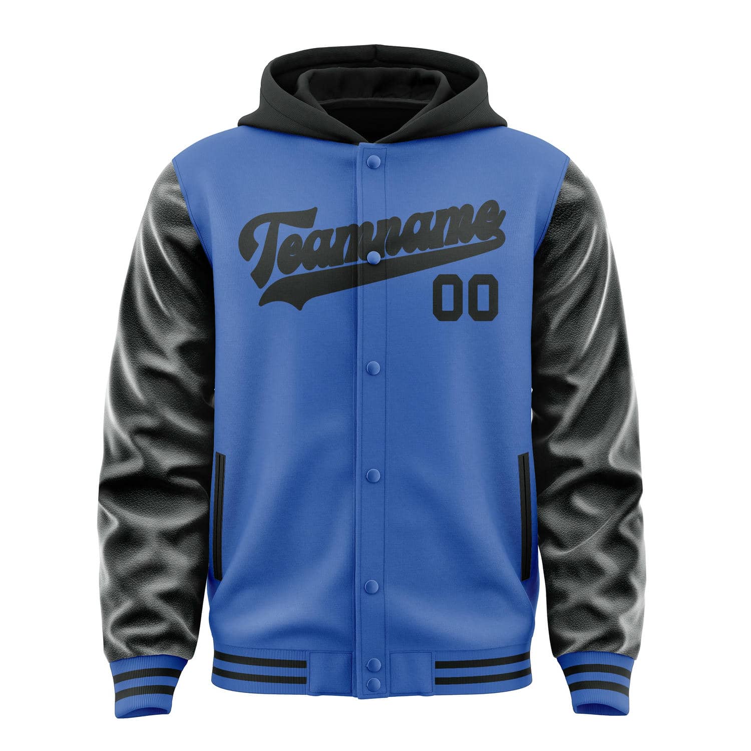 Custom Sky Blue Black Jacket