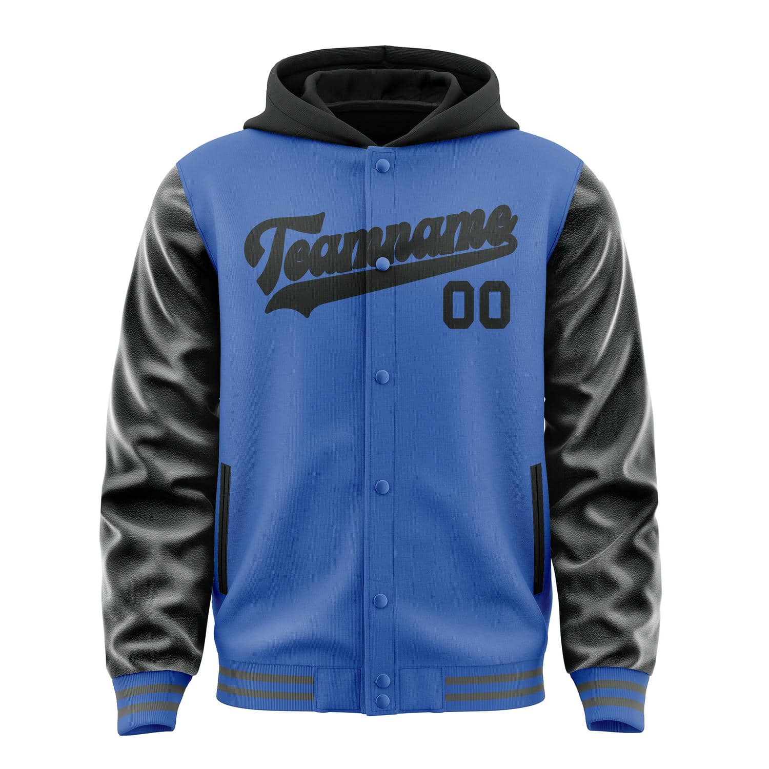 Custom Sky Blue Black Jacket