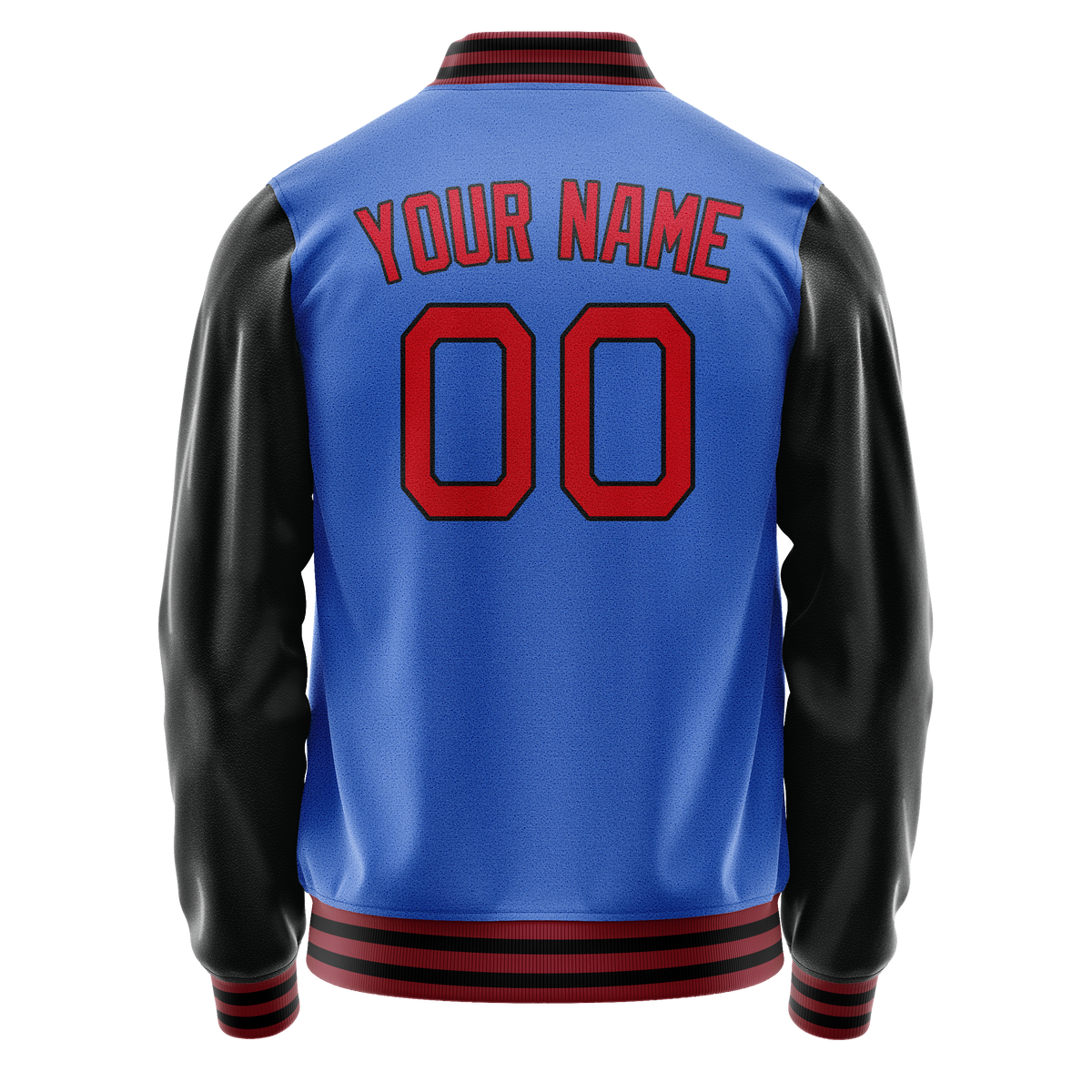 Custom Electric-Blue Red Solid Color Varsity Letterman Jacket JA02240617YH147