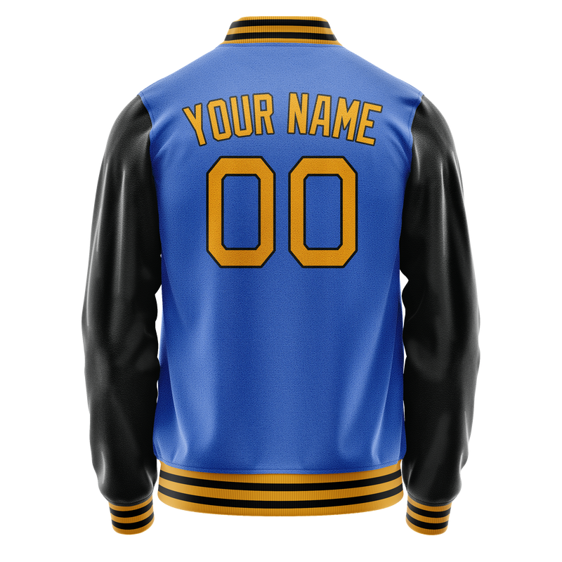 Custom Electric-Blue Old-Gold Solid Color Varsity Letterman Jacket JA02240617YH146