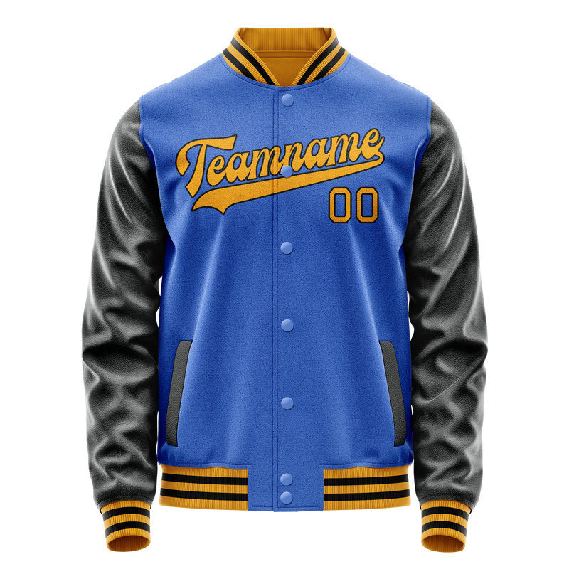 Custom Electric-Blue Old-Gold Solid Color Varsity Letterman Jacket JA02240617YH146