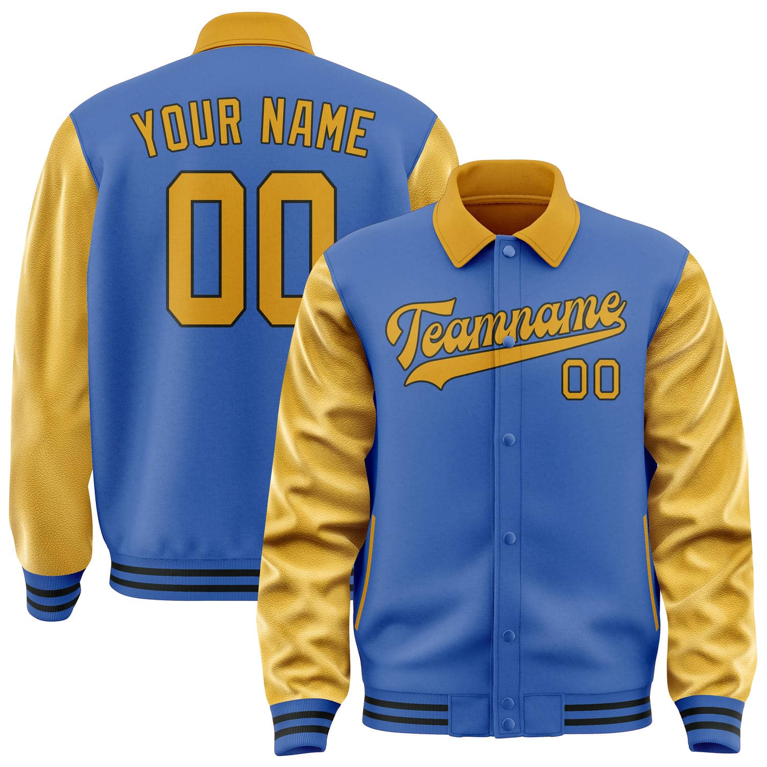 Custom Sky Blue Yellow Jacket