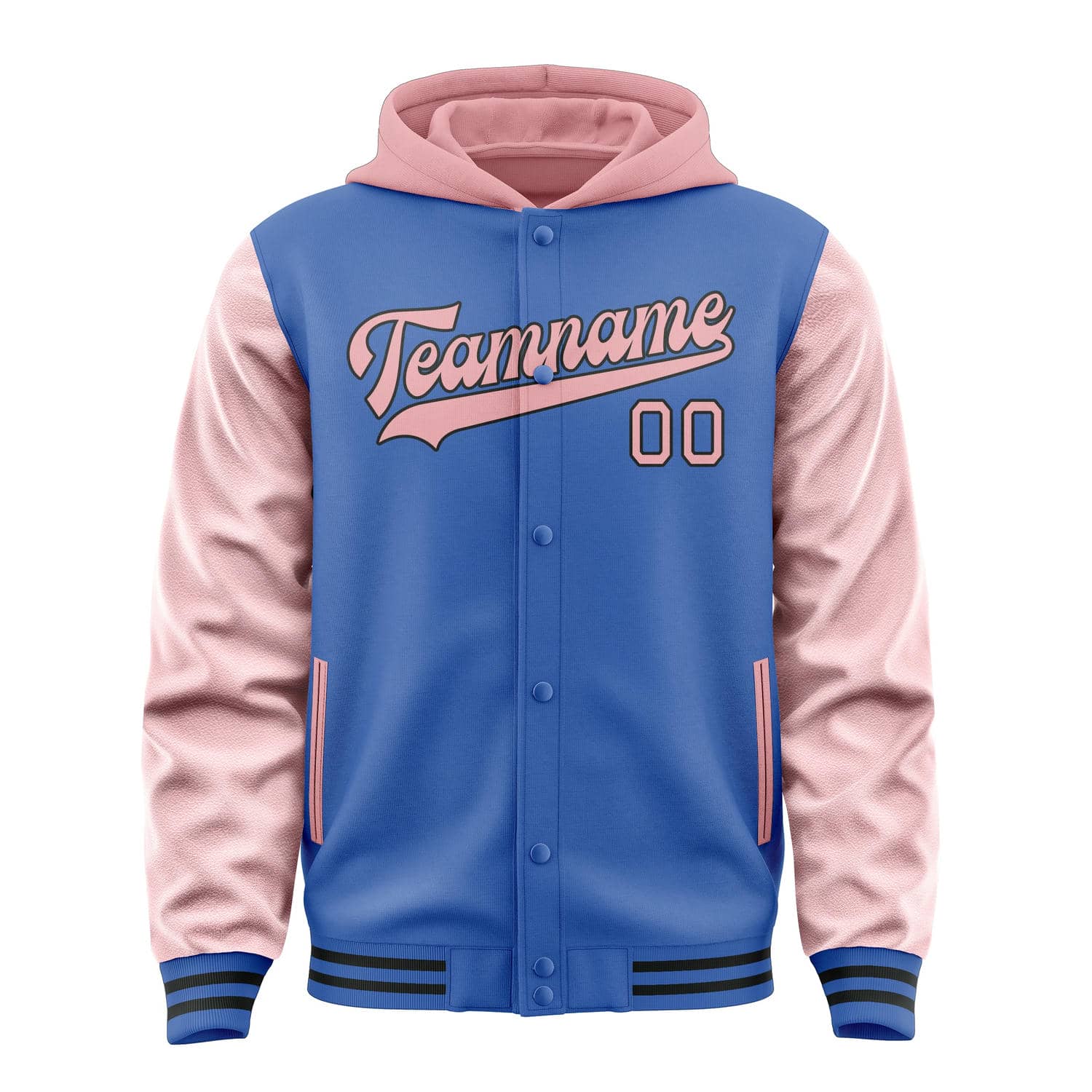 Custom Sky Blue Light Pink Jacket