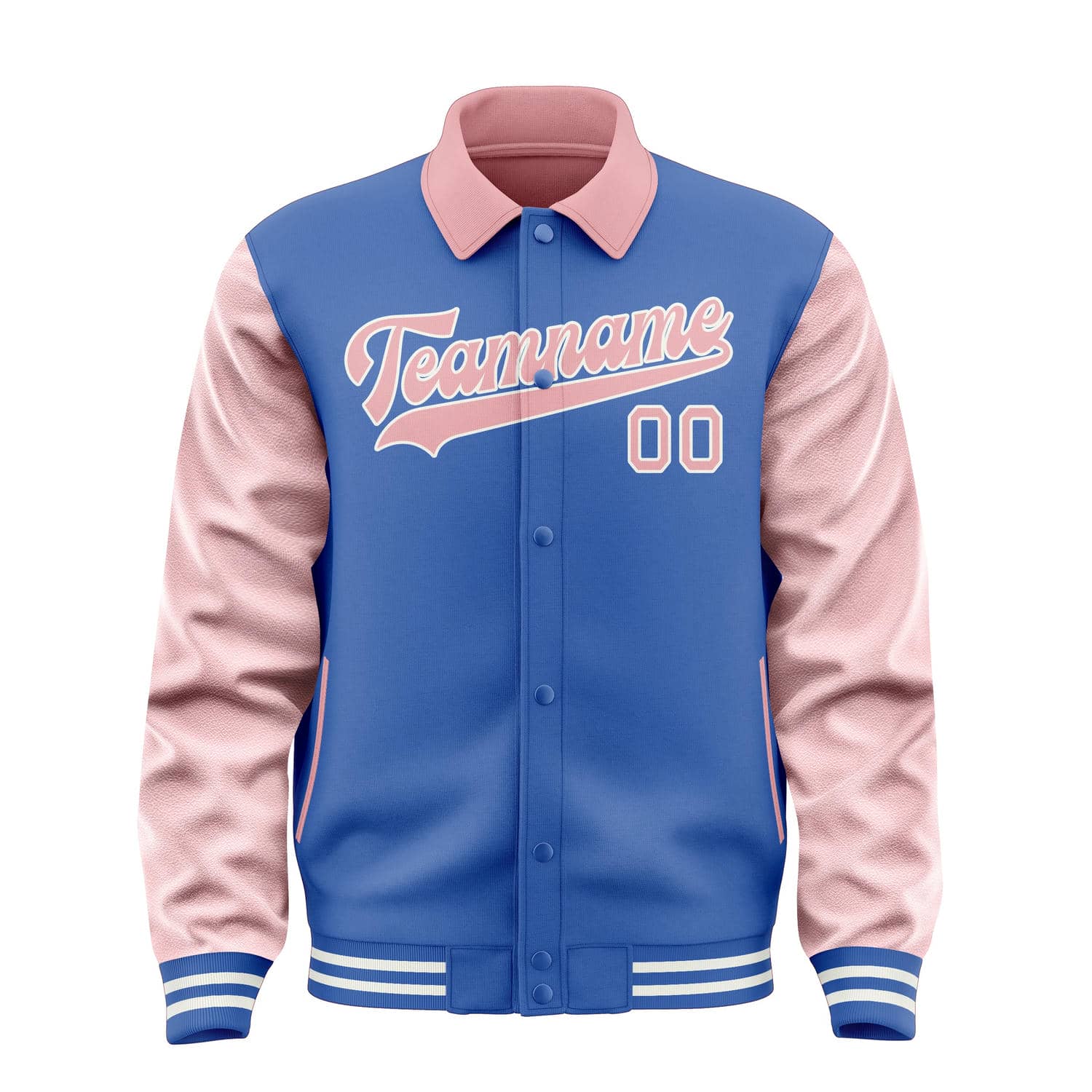 Custom Sky Blue Light Pink Jacket