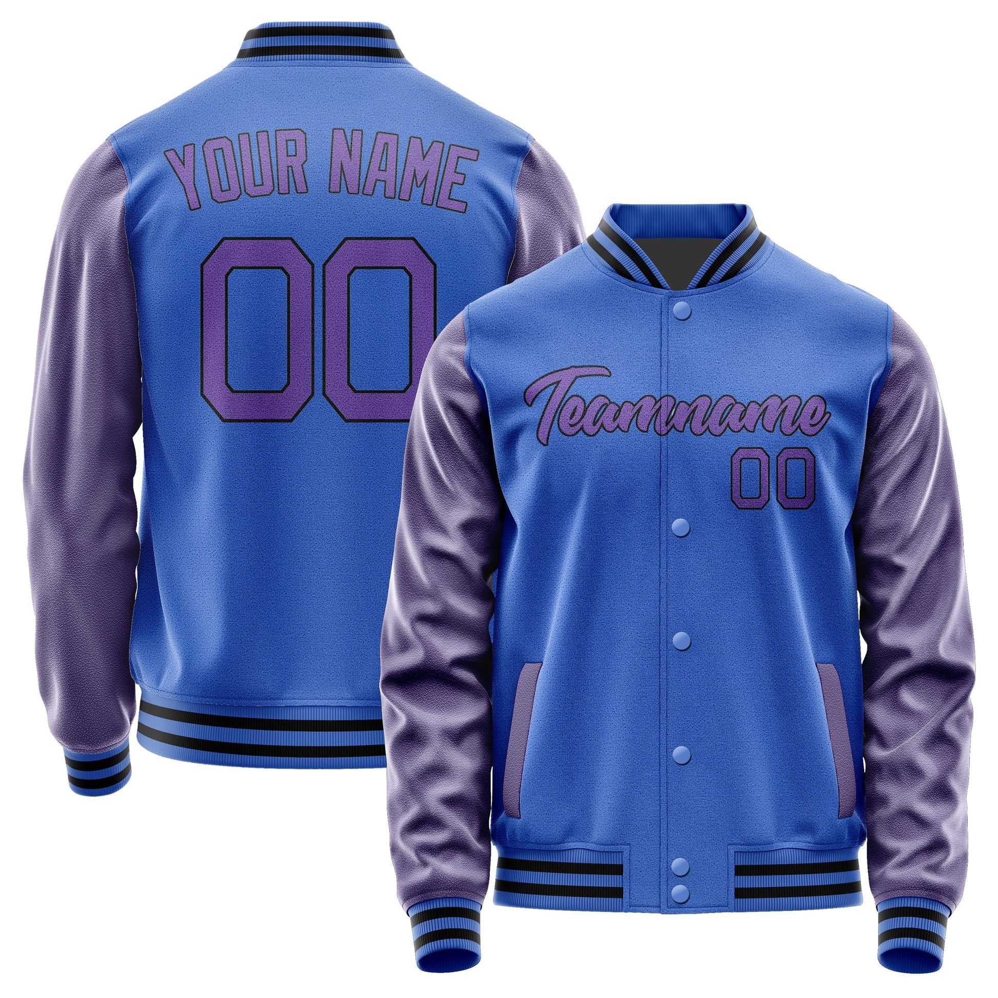 Custom Sky Blue Light Purple Jacket JA0909230917B21723