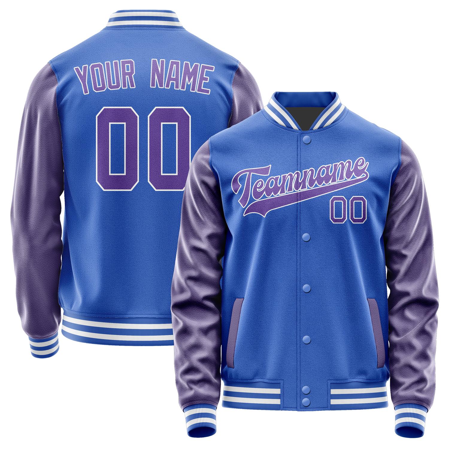 Custom Sky Blue Light Purple Jacket JA0909230918B31823
