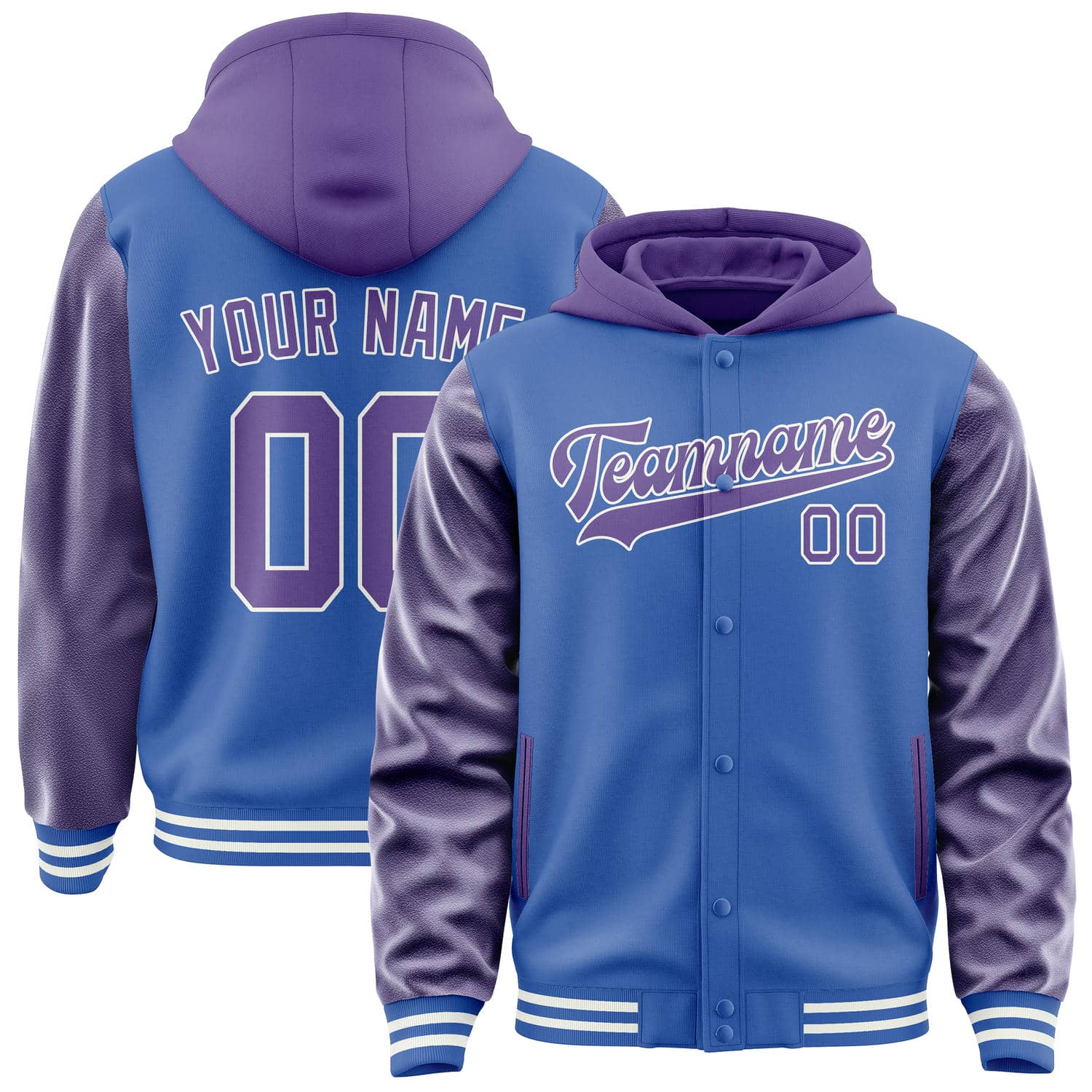 Custom Sky Blue Light Purple Jacket