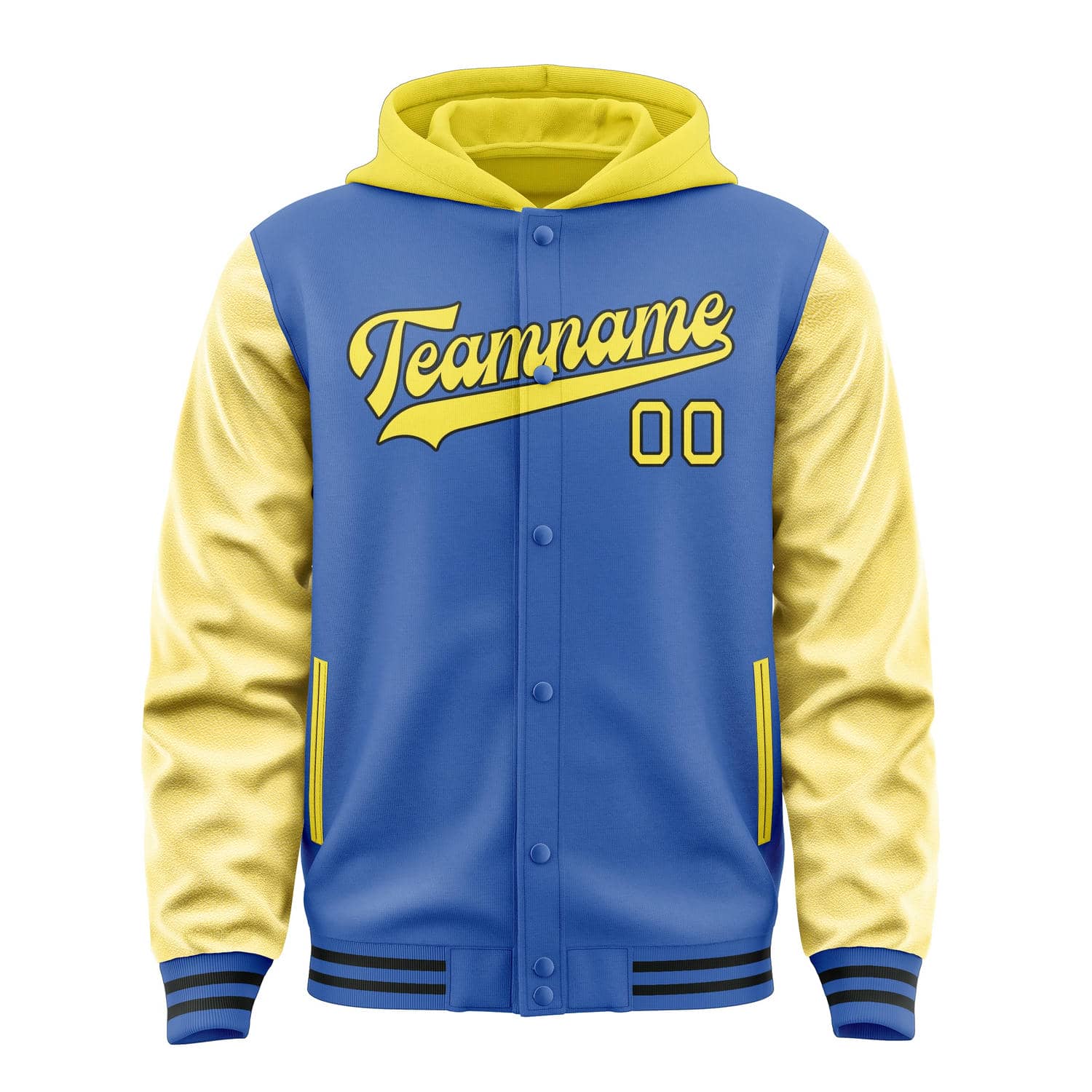 Custom Sky Blue Light Yellow Jacket