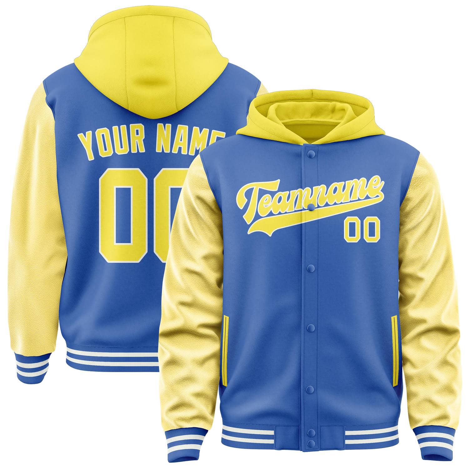 Custom Sky Blue Light Yellow Jacket