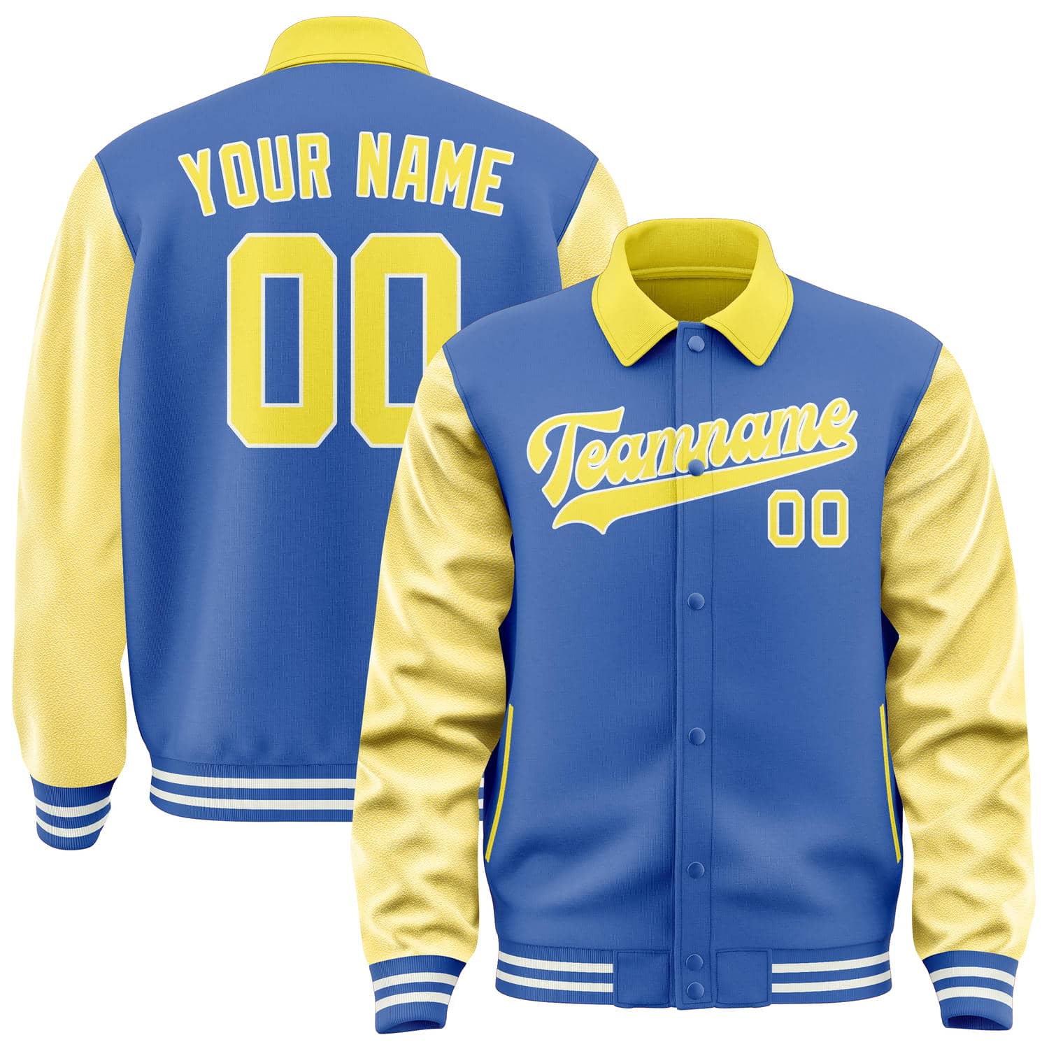 Custom Sky Blue Light Yellow Jacket