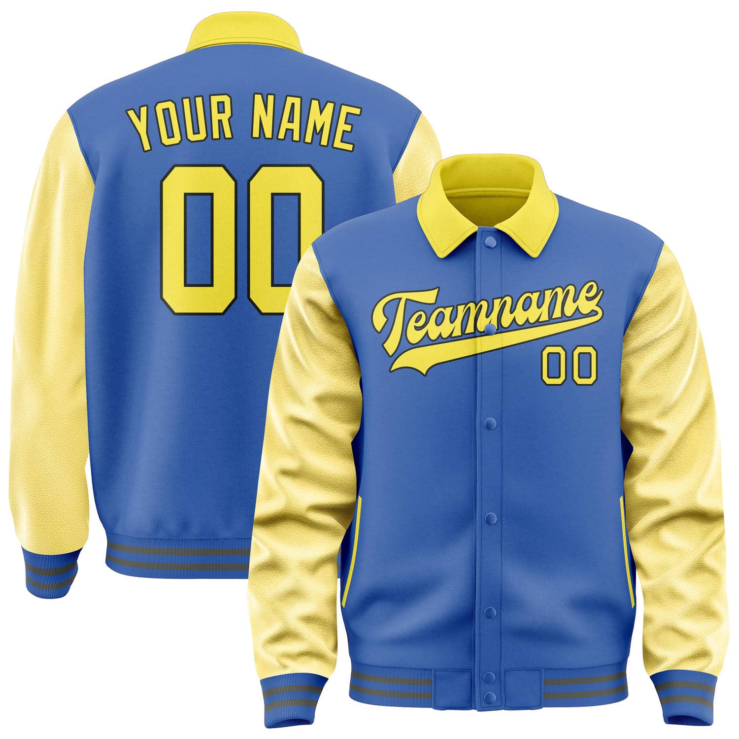 Custom Sky Blue Light Yellow Jacket