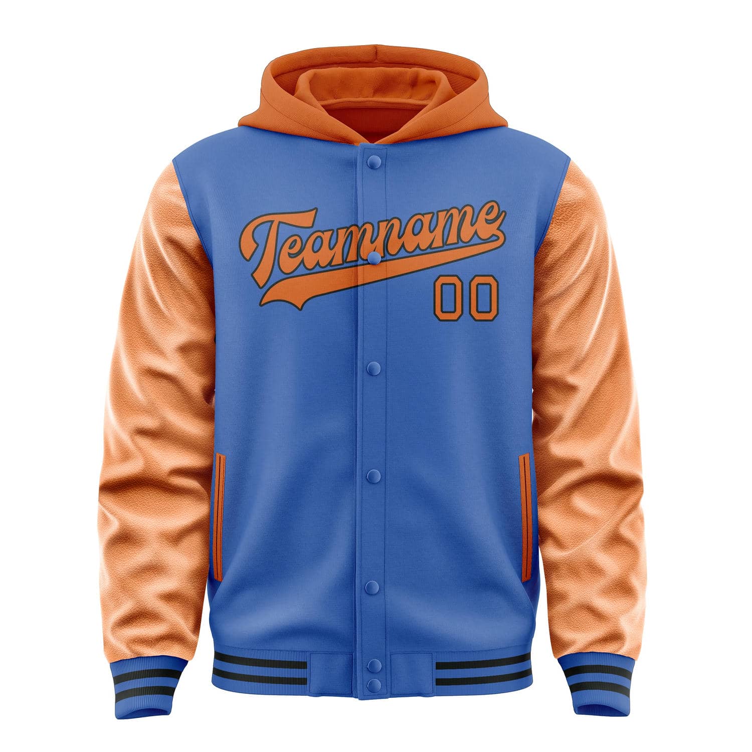Custom Sky Blue Orange Jacket
