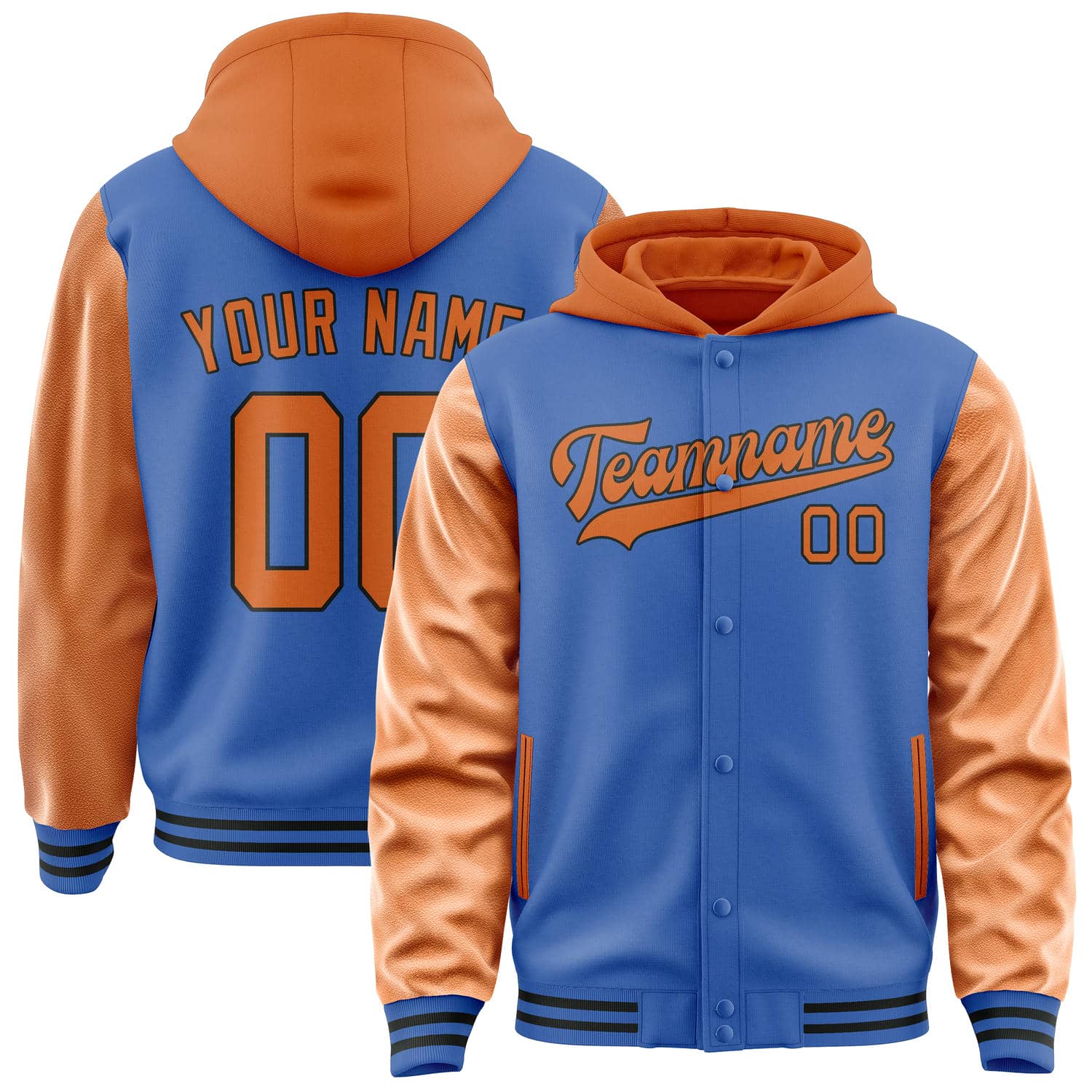 Custom Sky Blue Orange Jacket