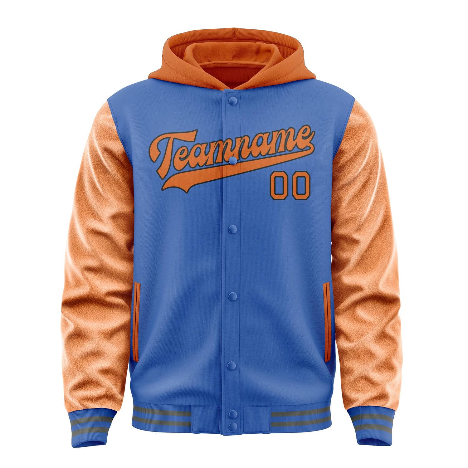 Custom Sky Blue Orange Jacket