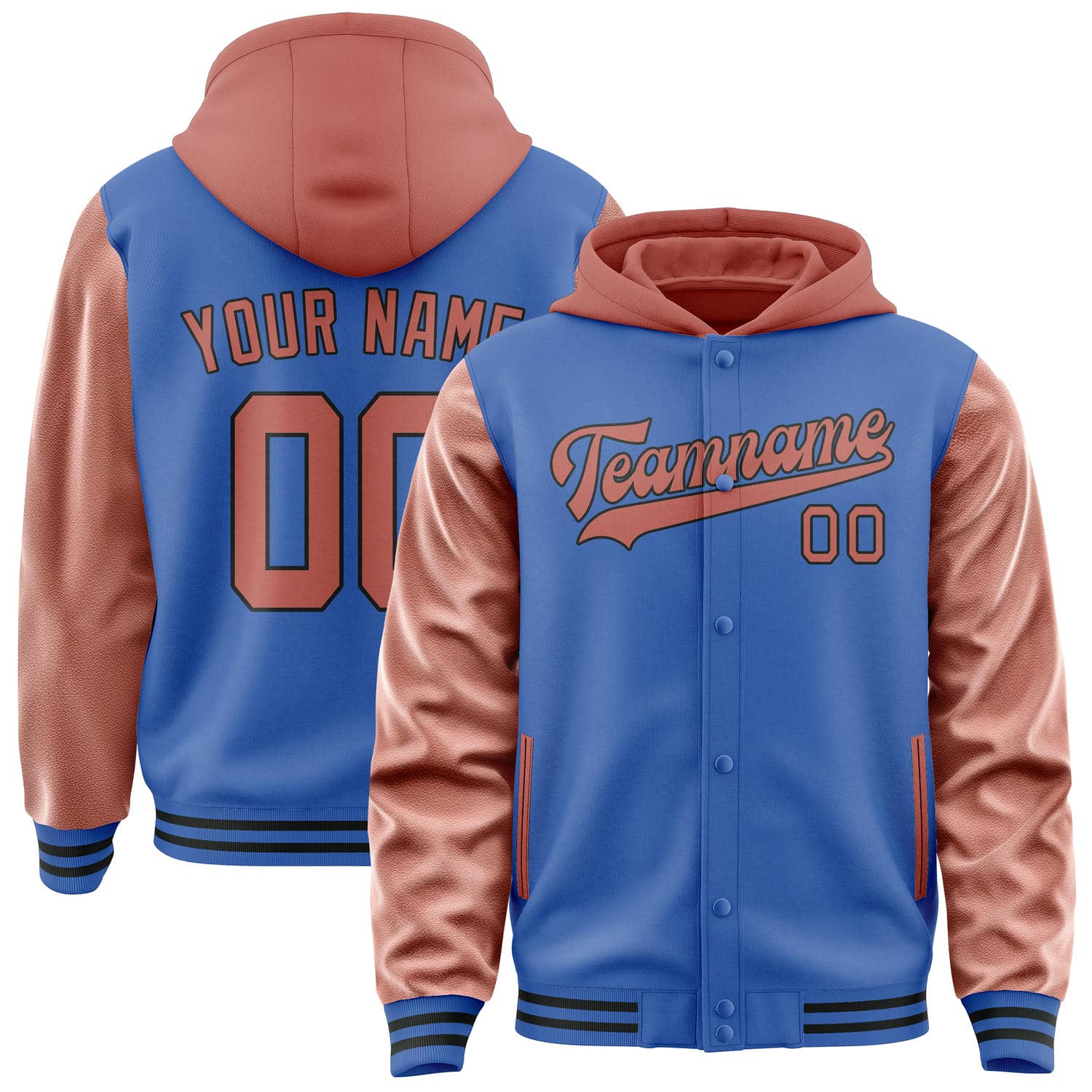 Custom Sky Blue Copper Rose Jacket